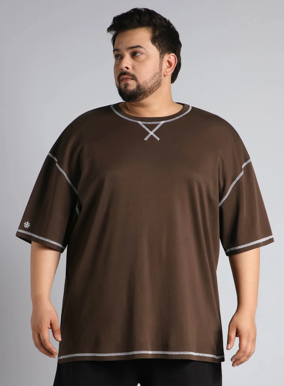 Men's Brown Play Day Plus Size Oversized fit T-shirt - Image 4