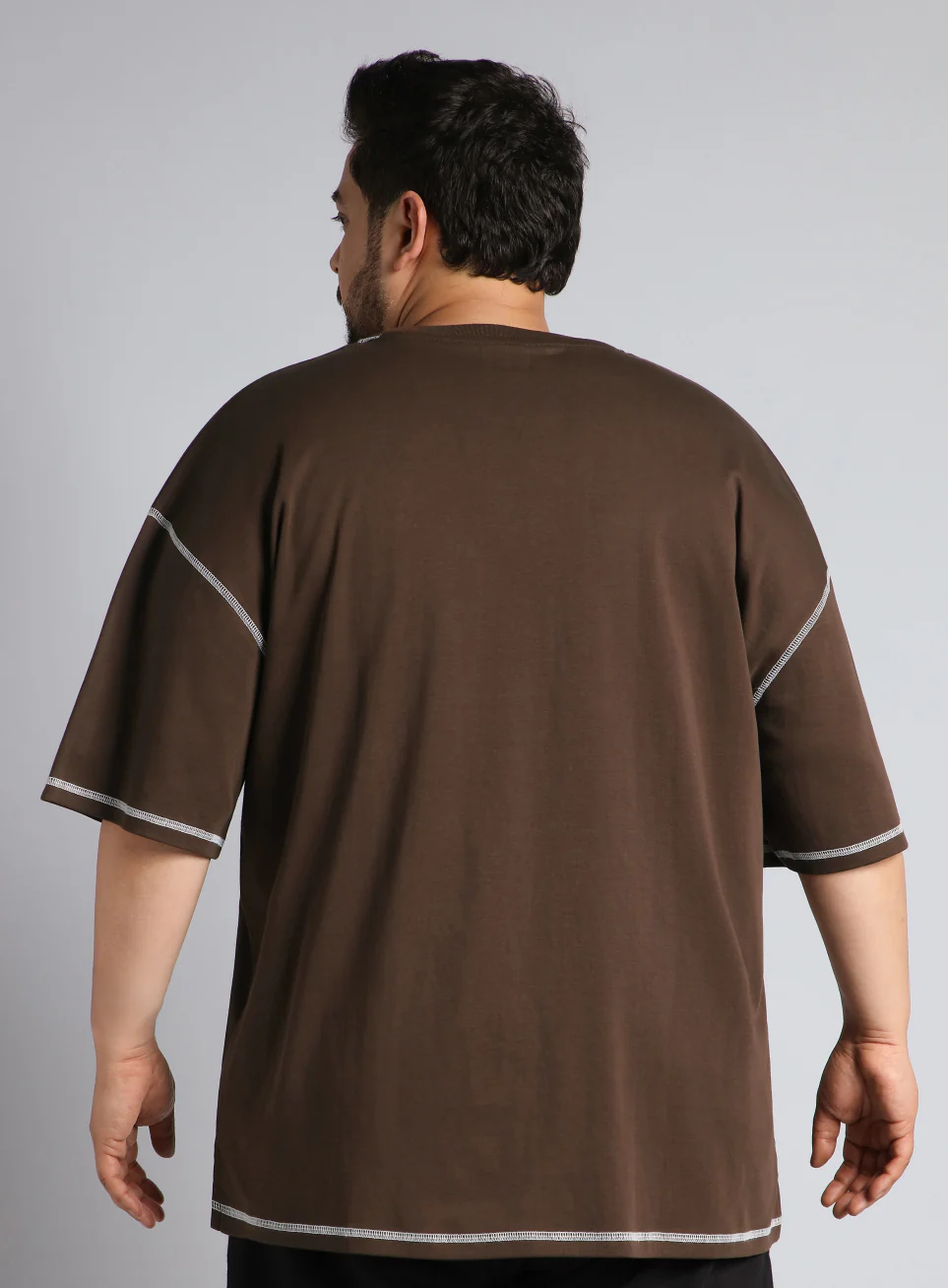 Men's Brown Play Day Plus Size Oversized fit T-shirt - Image 6