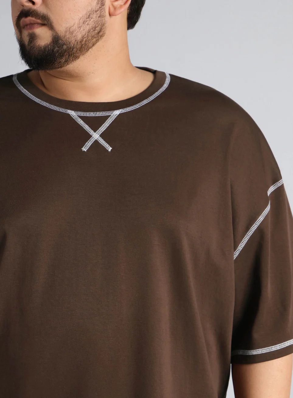 Men's Brown Play Day Plus Size Oversized fit T-shirt - Image 7
