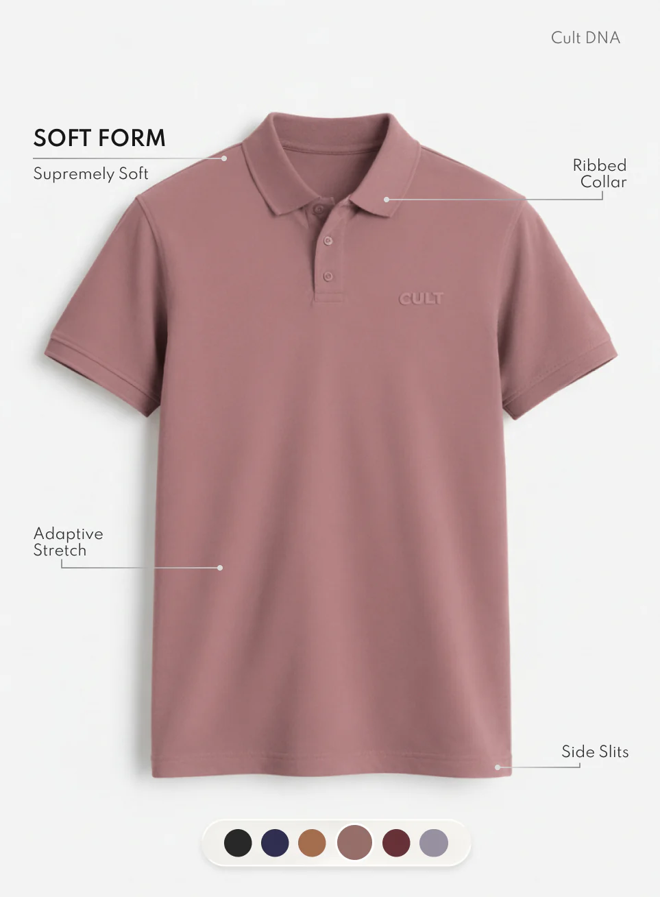 Men's Brown Soft Form Classic Polo T-shirt - Image 4