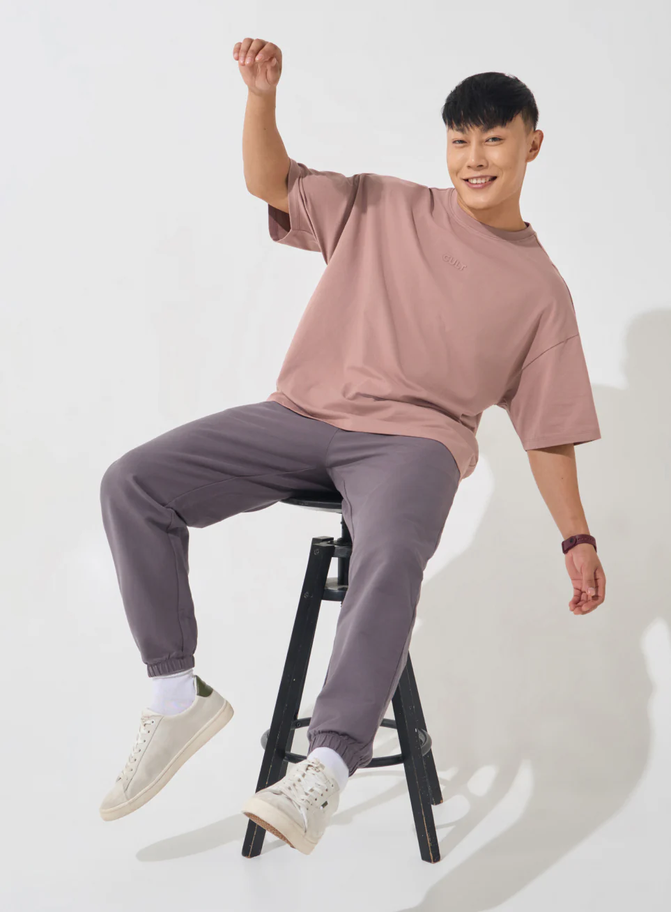 Men's Brown Soft Form Oversized T-shirt - Image 2