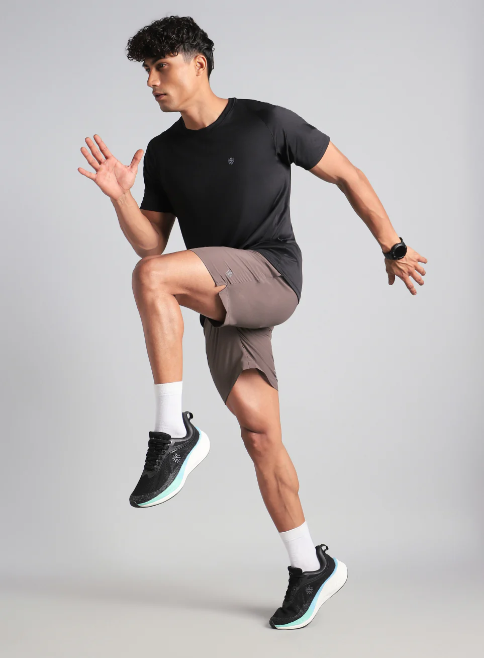 Men's Brown Swift Runner Shorts - Image 2