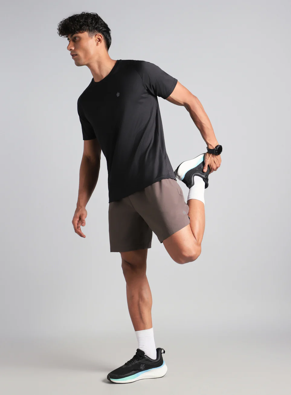 Men's Brown Swift Runner Shorts - Image 3