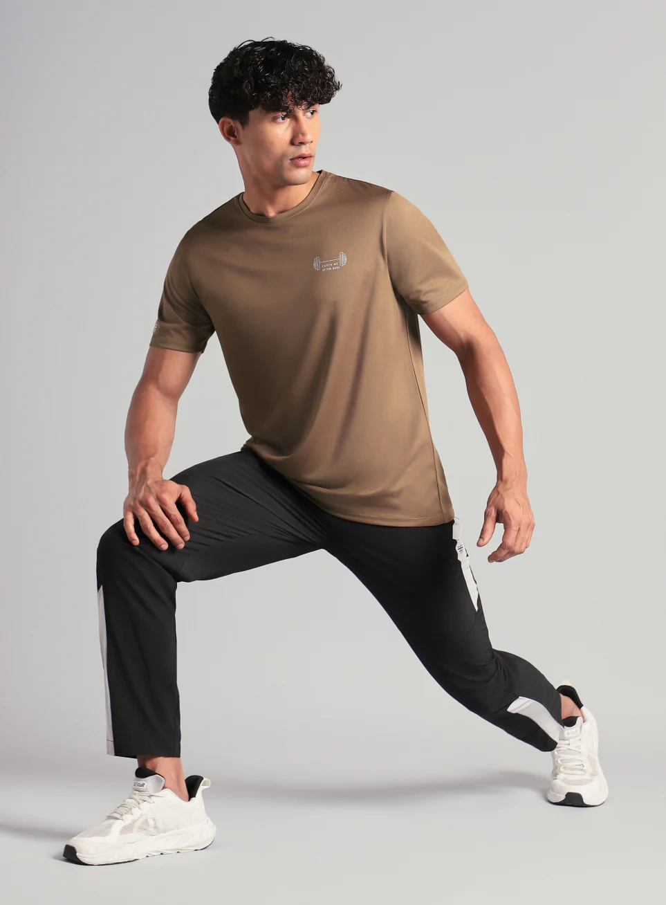 Men's Brown Training Graphic T-Shirt - Image 2