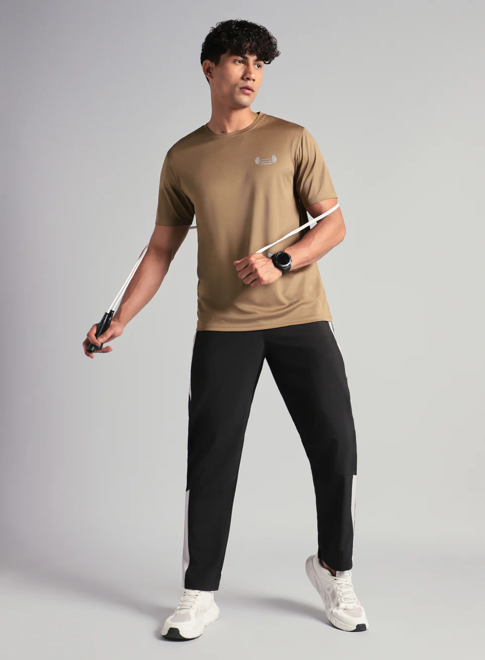 Men's Brown Training Graphic T-Shirt - Image 3