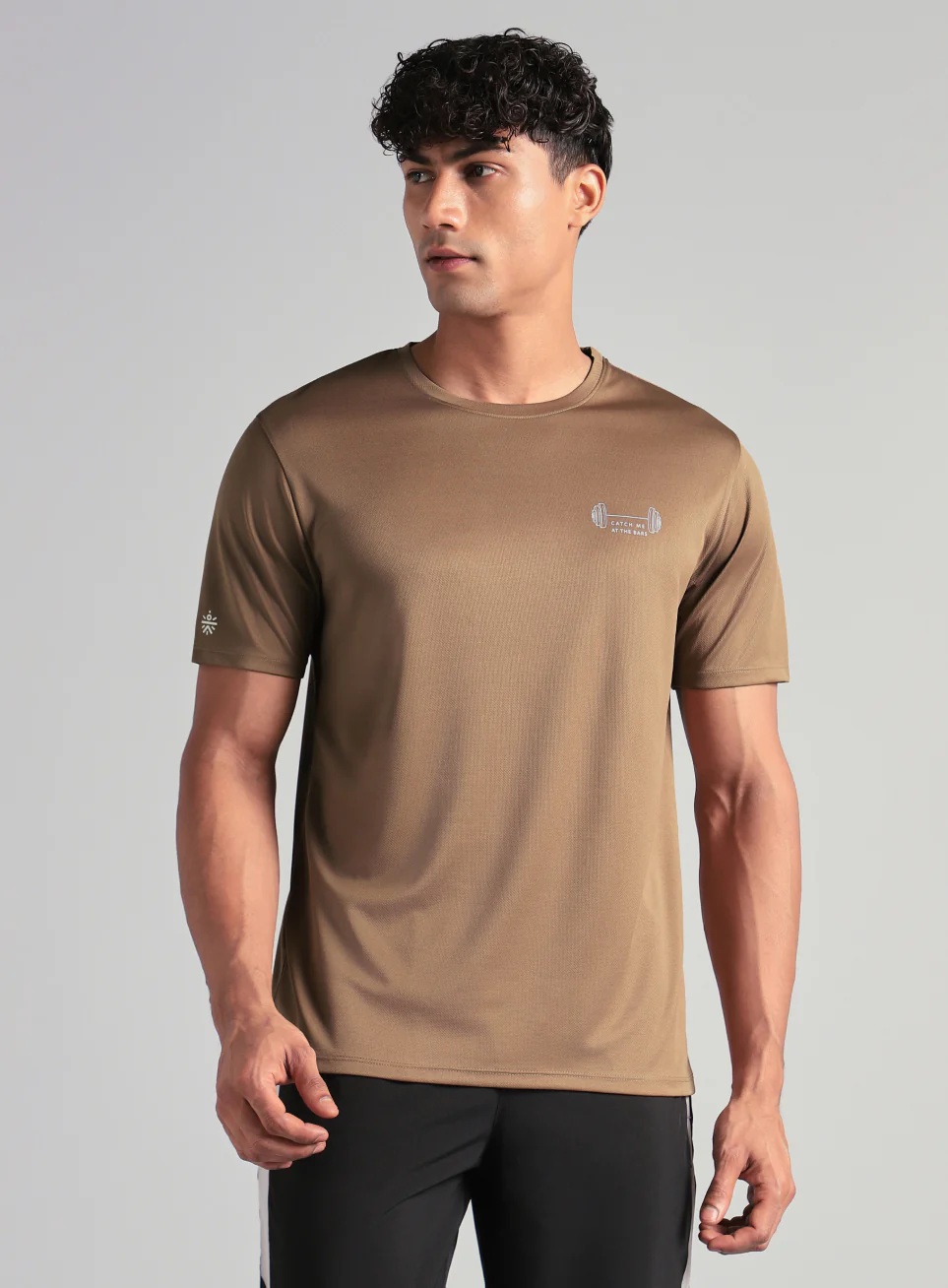 Men's Brown Training Graphic T-Shirt - Image 4