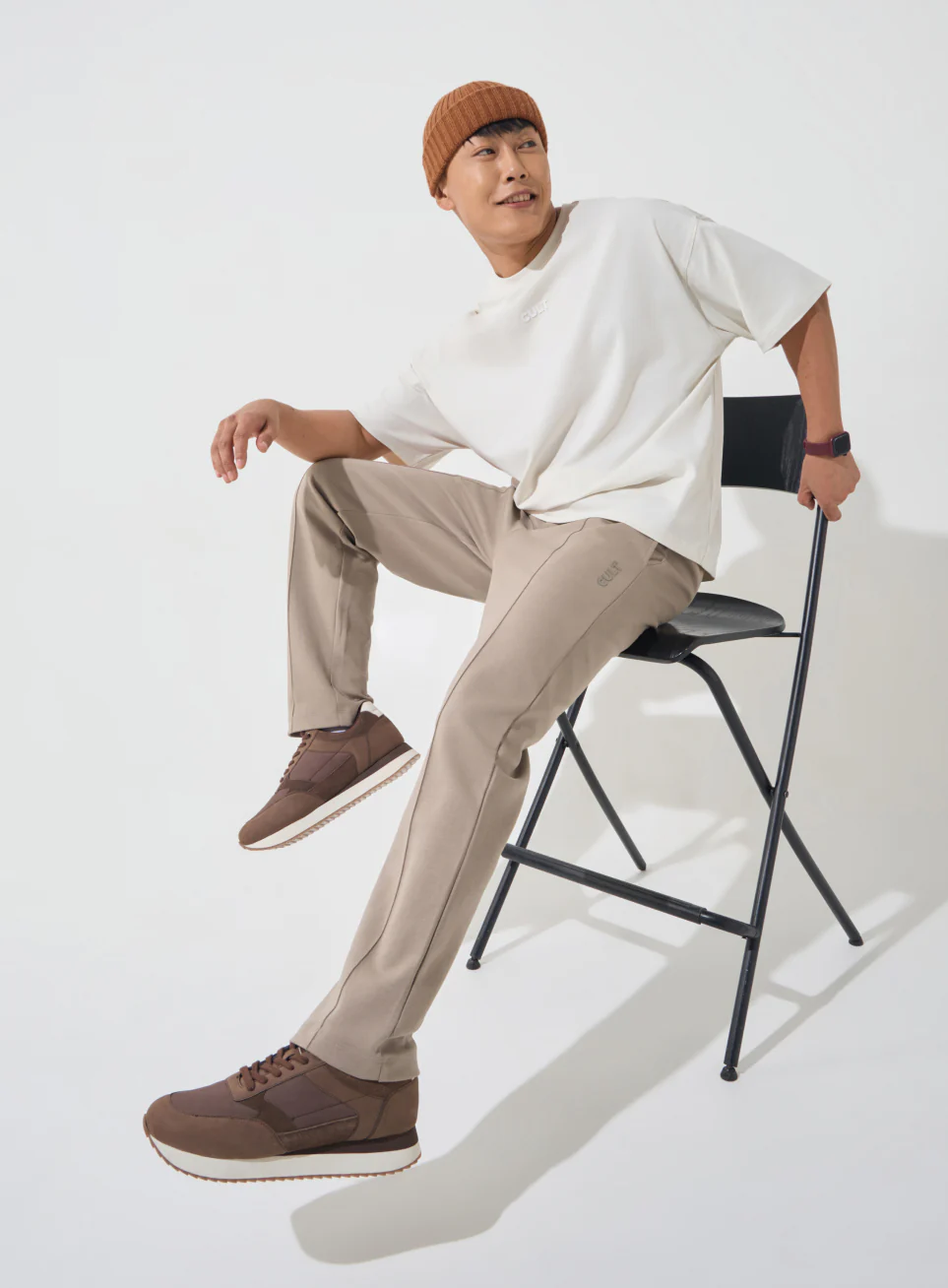 Men's Brown Ultra Luxe Tailored Trackpants - Image 2