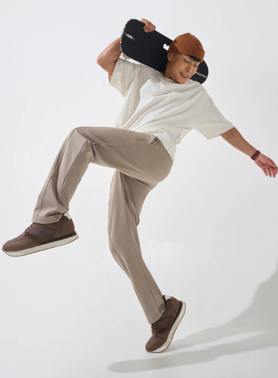 Men's Brown Ultra Luxe Tailored Trackpants - Image 3