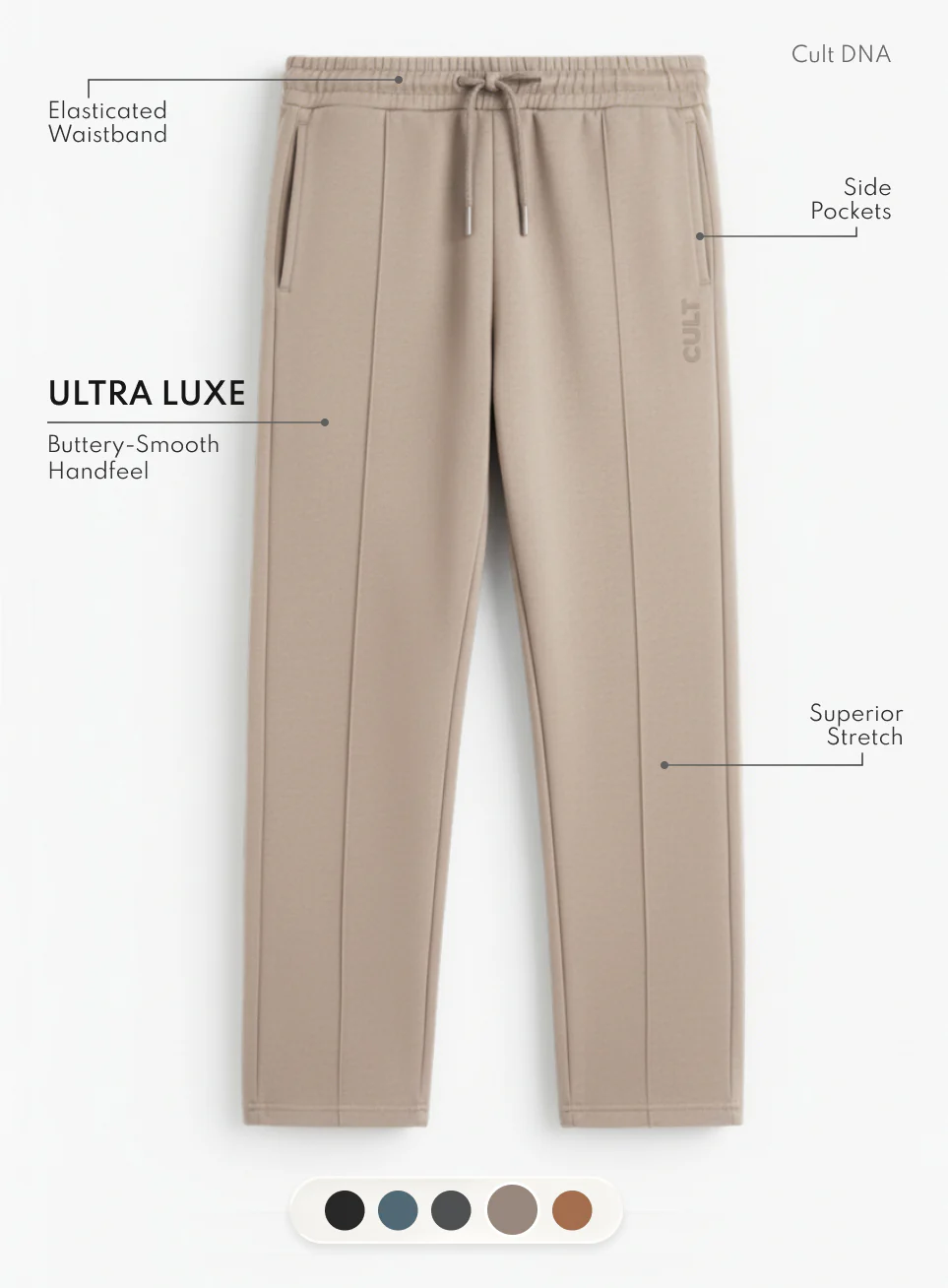 Men's Brown Ultra Luxe Tailored Trackpants - Image 4