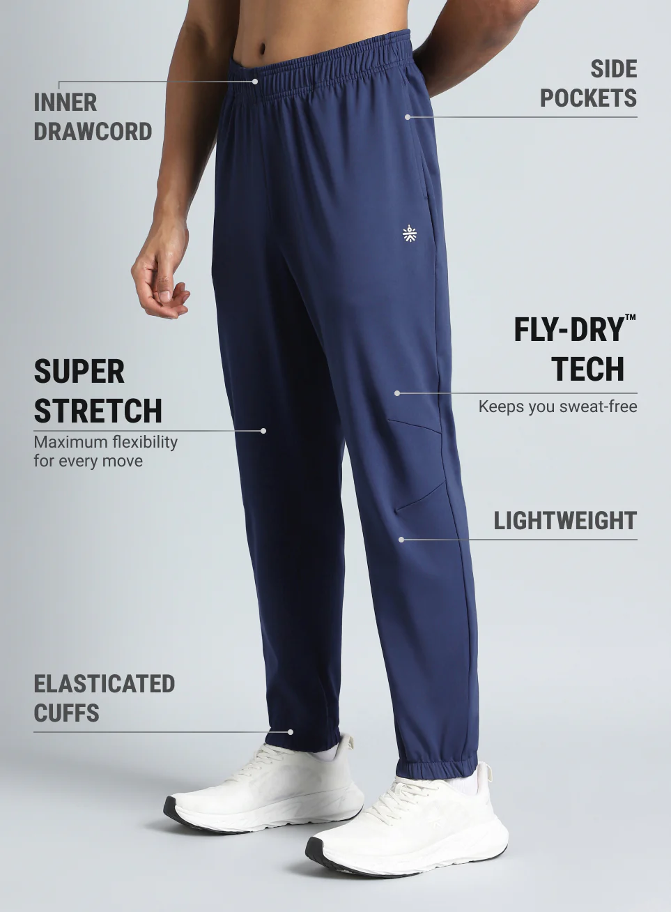 Men's Navy Running Essential Joggers - Image 5