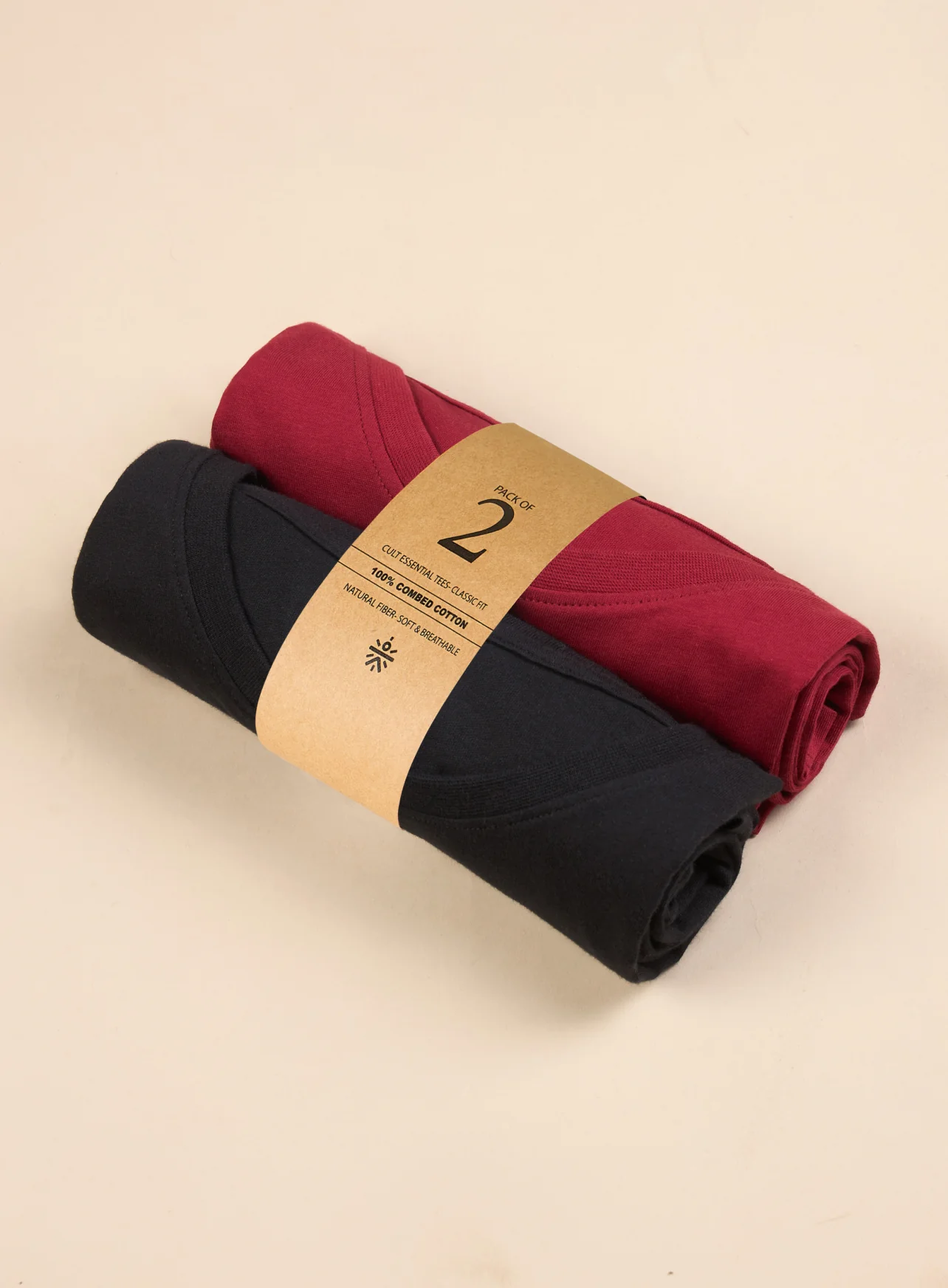 Men's Cult Essential Cotton Pack of 2 T-shirts - Black & Red - Image 4