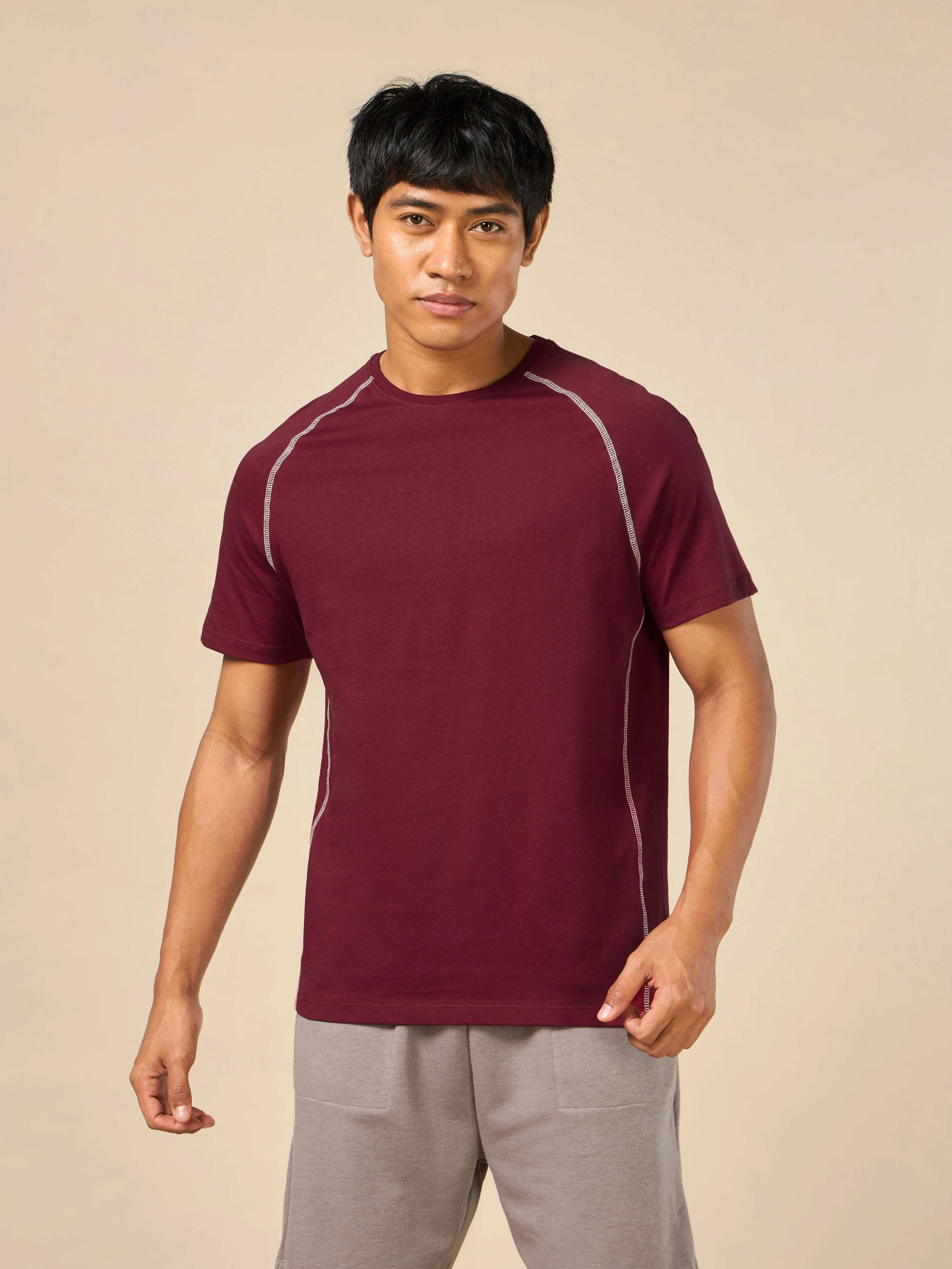 Men's Cult Essential Maroon Training T-shirt - Image 4