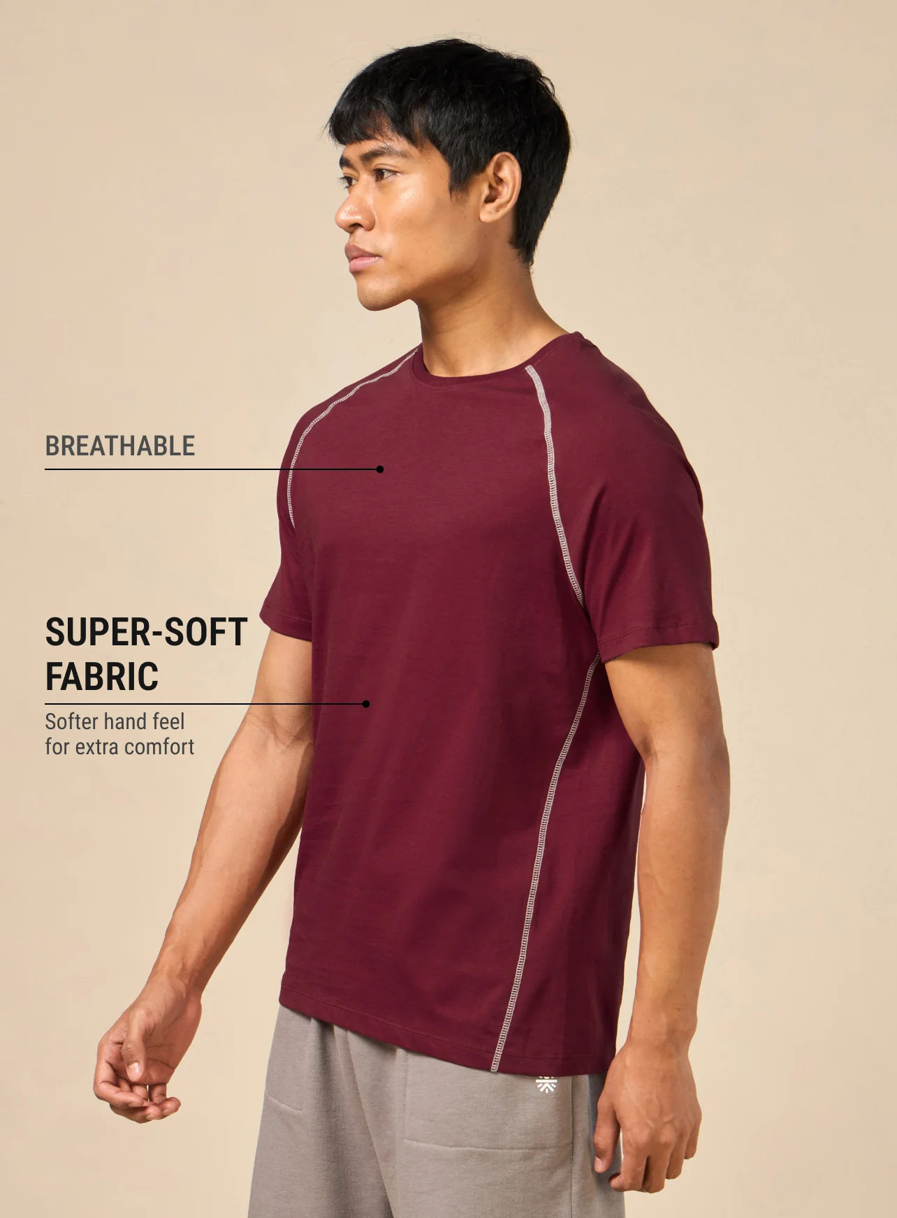 Men's Cult Essential Maroon Training T-shirt - Image 5