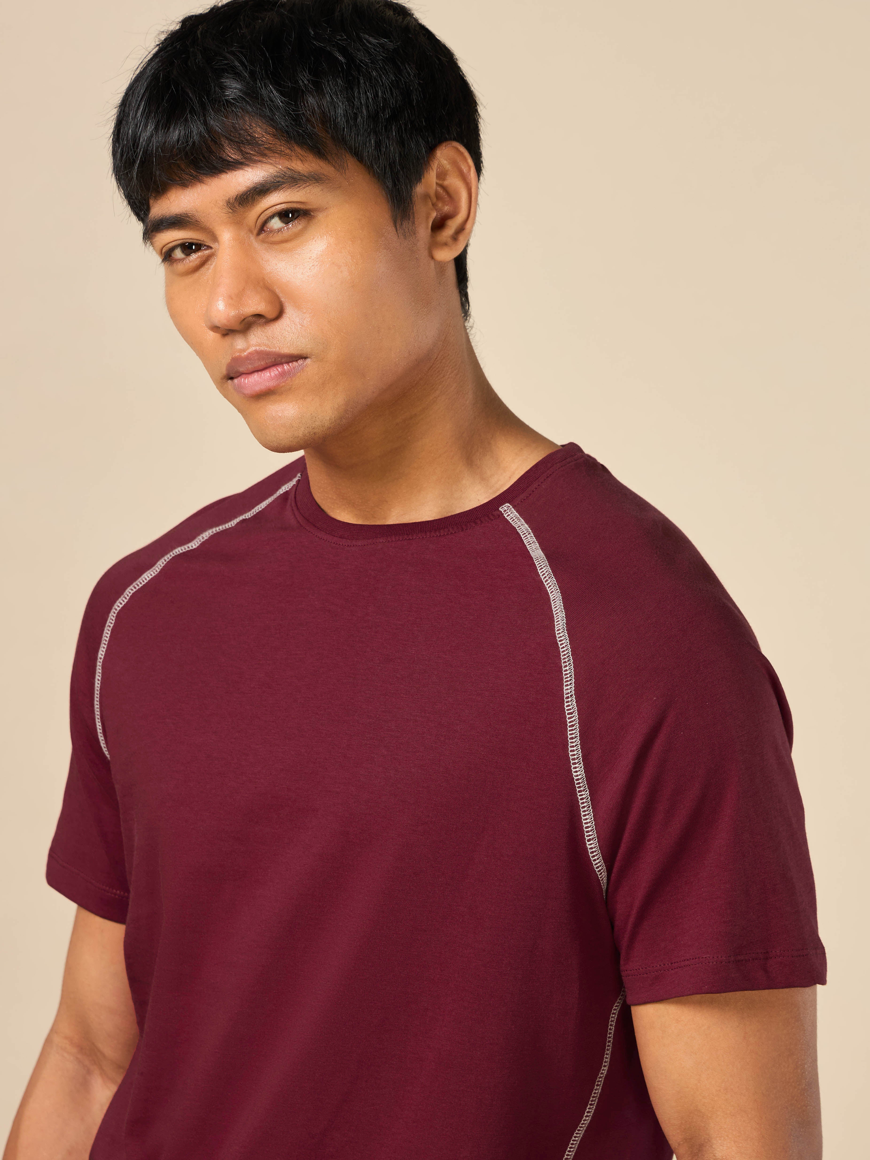 Men's Cult Essential Maroon Training T-shirt - Image 7