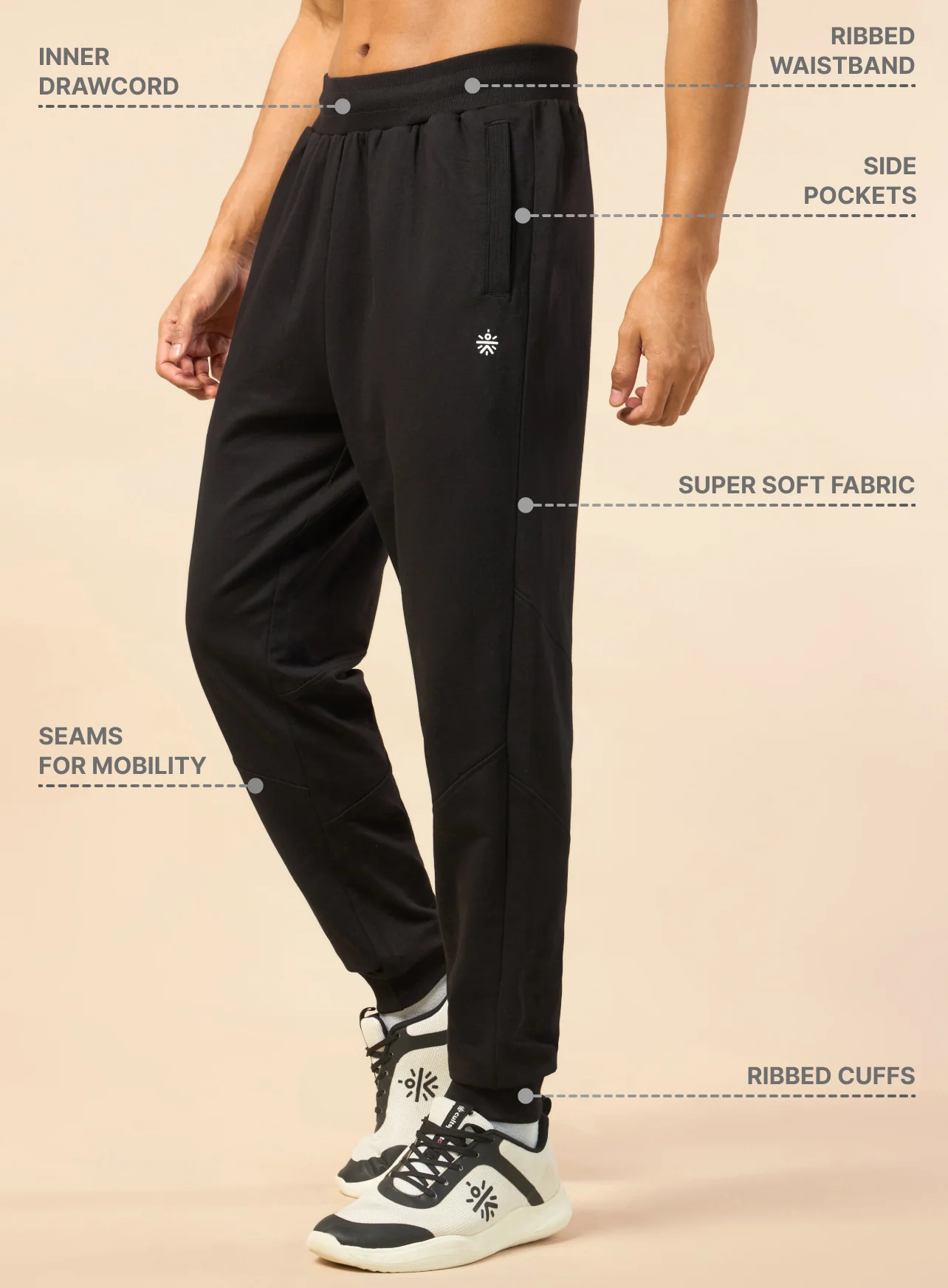 Men's Cult Flex Black Joggers - Image 5