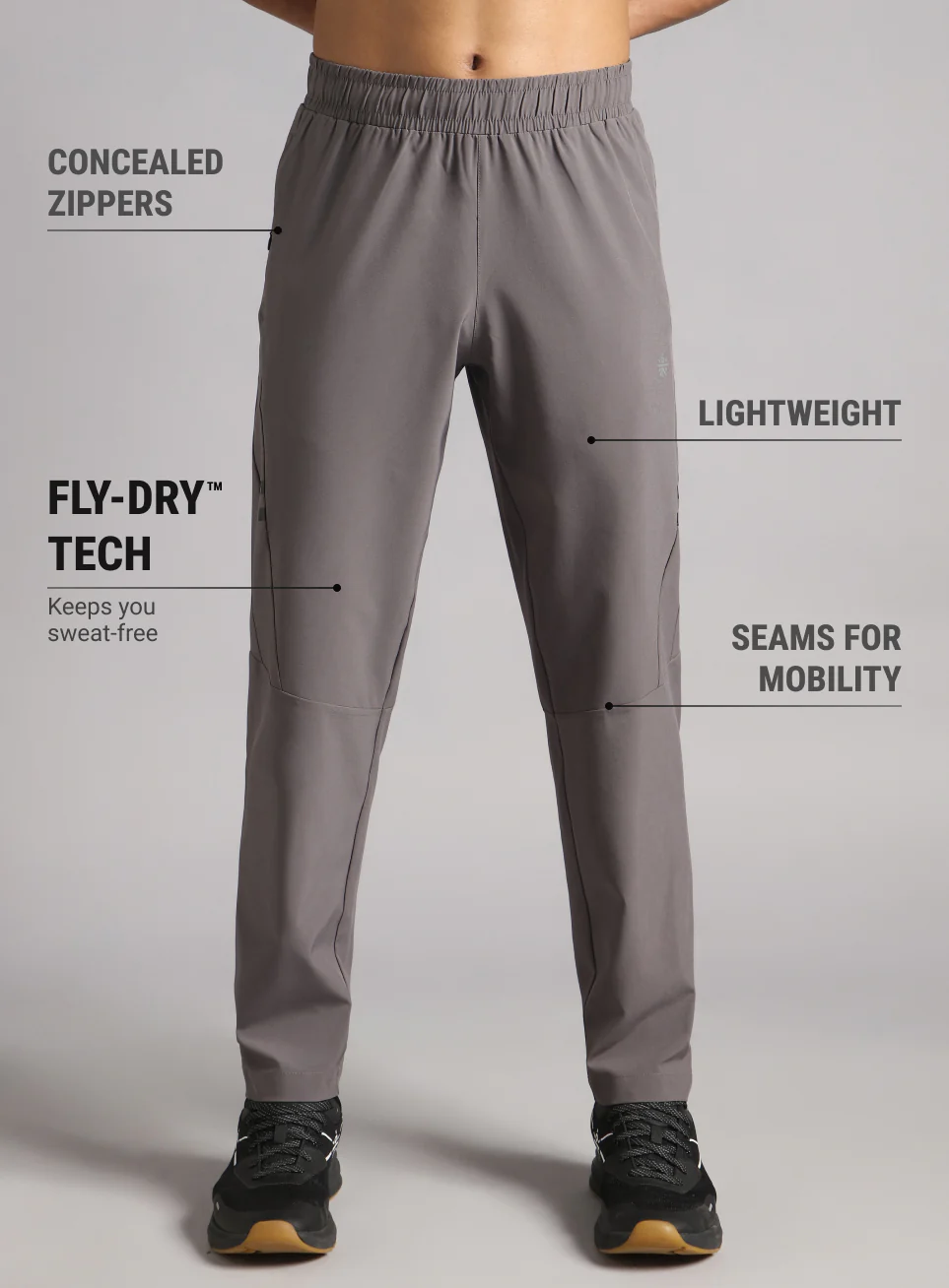 Men's D. Grey Pacer Running Trackpants - Image 4