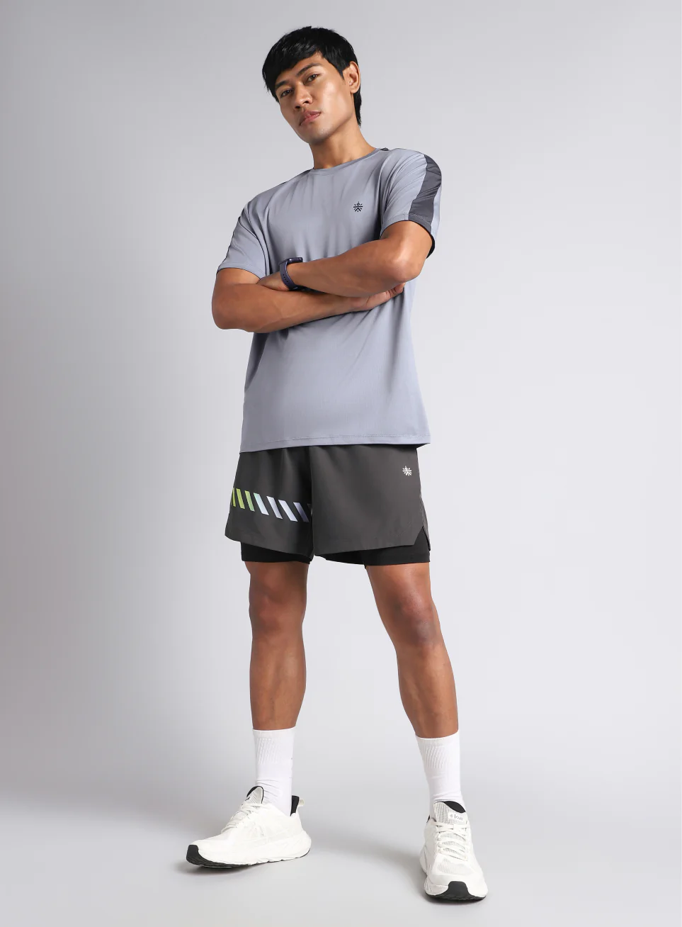 Men's Dark Grey 360 Degree Performance Shorts - Image 3