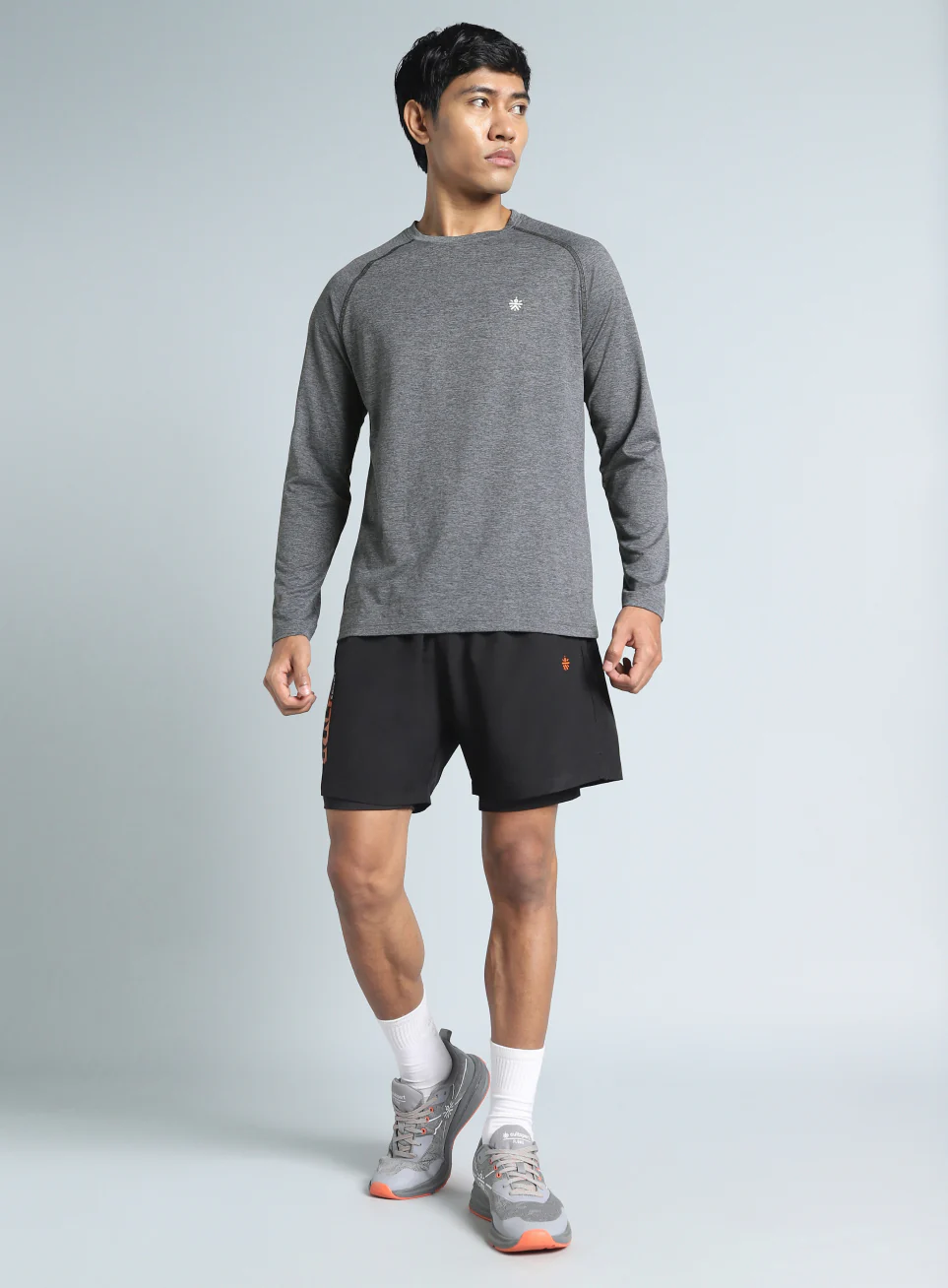 Men's Dark Grey Active Day COMFORtech Full Sleeve T-shirt - Image 2