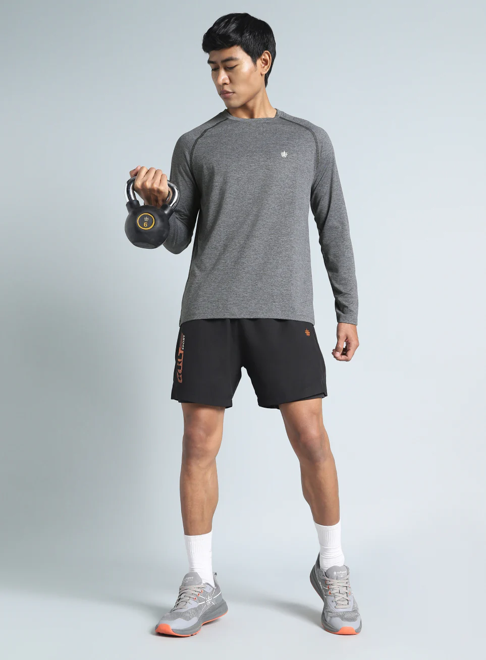 Men's Dark Grey Active Day COMFORtech Full Sleeve T-shirt - Image 3