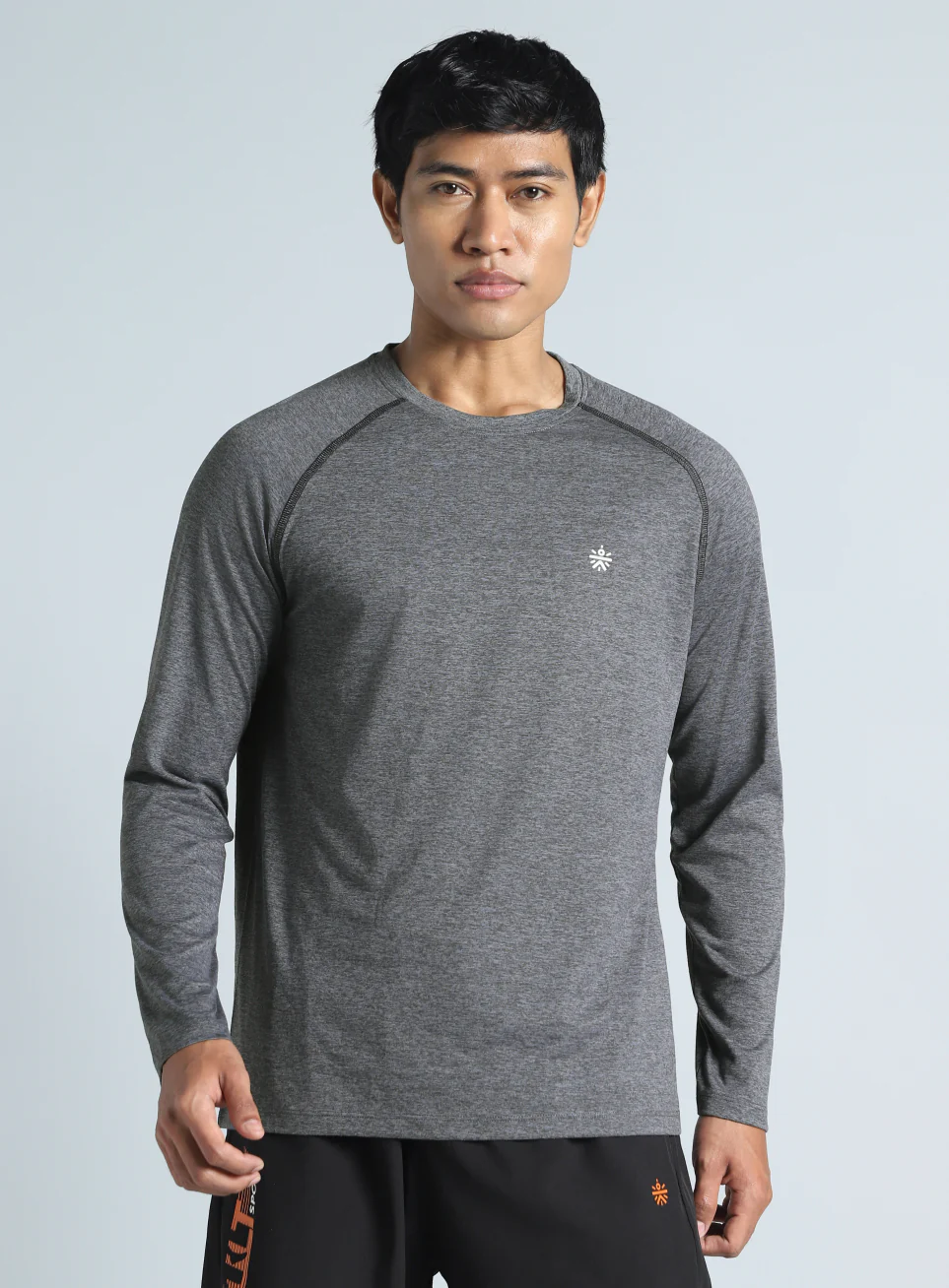 Men's Dark Grey Active Day COMFORtech Full Sleeve T-shirt - Image 4