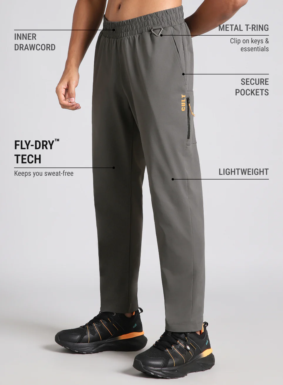 Men's Dark Grey Airport Travel Trackpants - Image 5