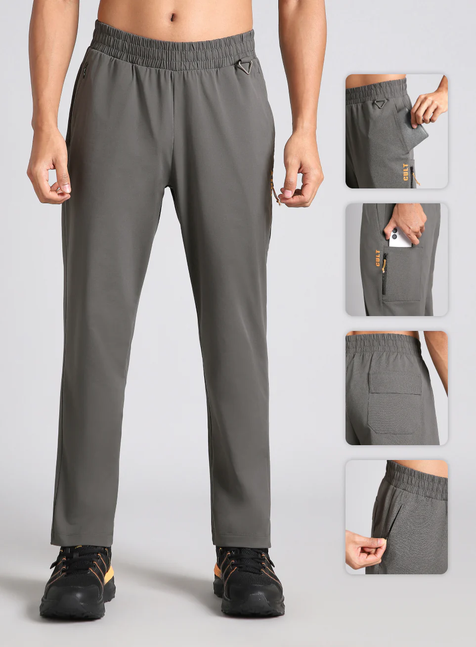 Men's Dark Grey Airport Travel Trackpants - Image 8