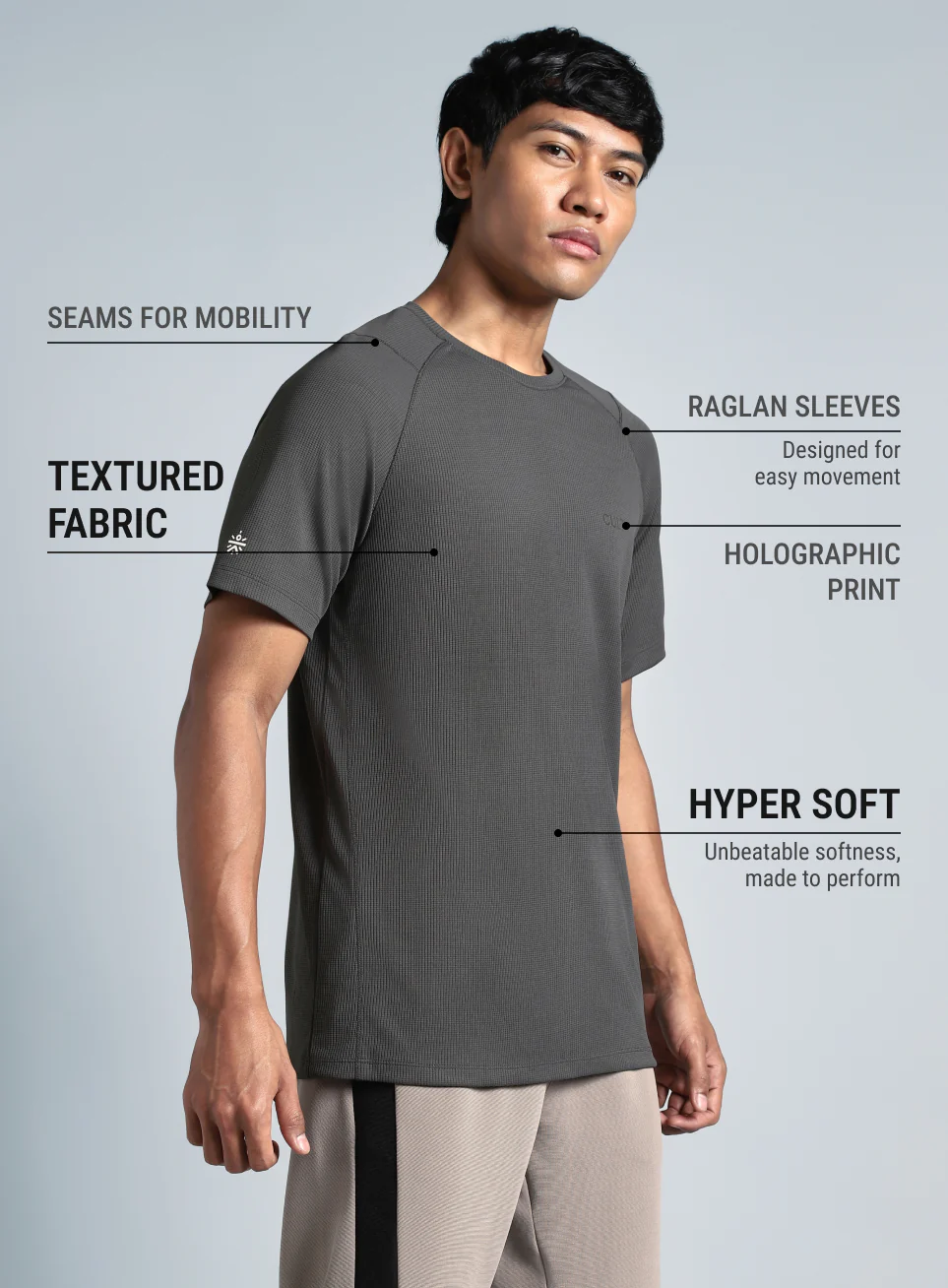 Men's Dark Grey All Format Training T-shirt - Image 5