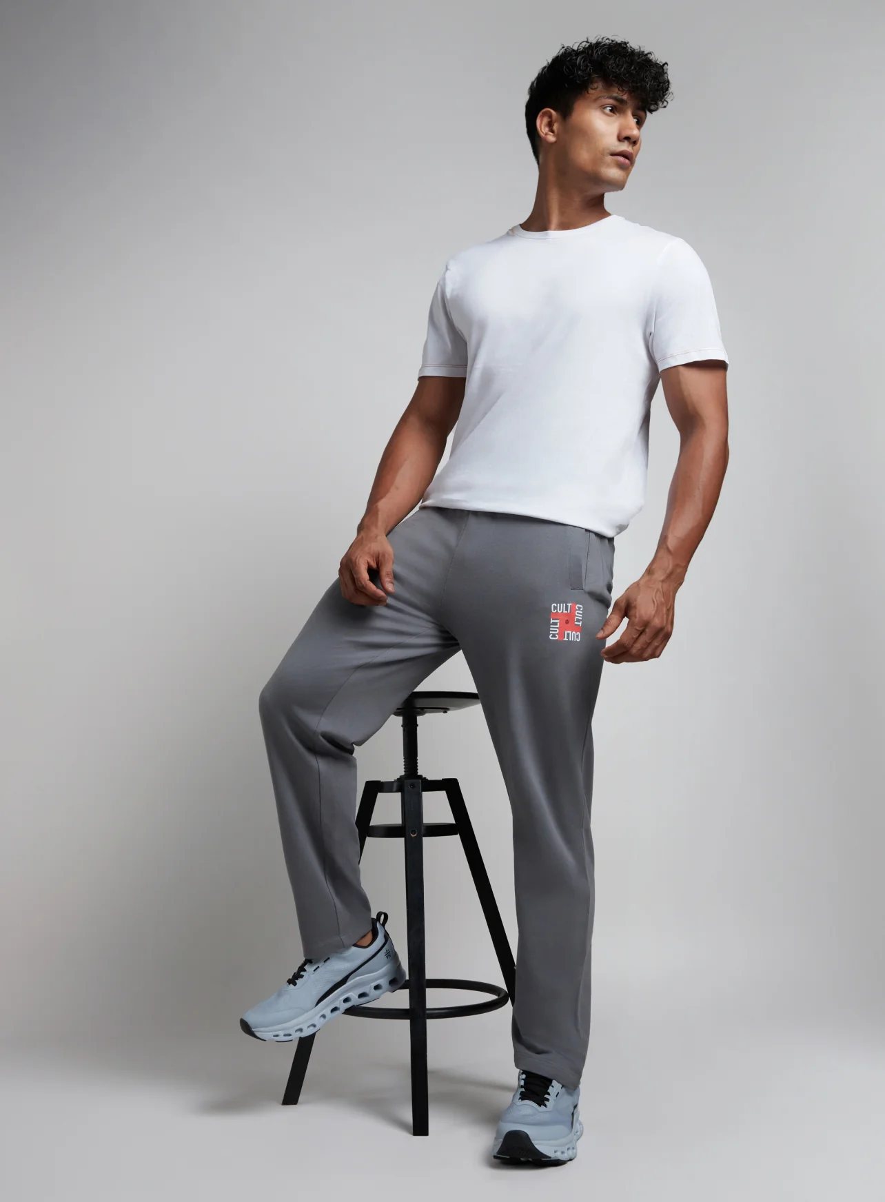 Men's Dark Grey All in Sports Trackpants - Image 2
