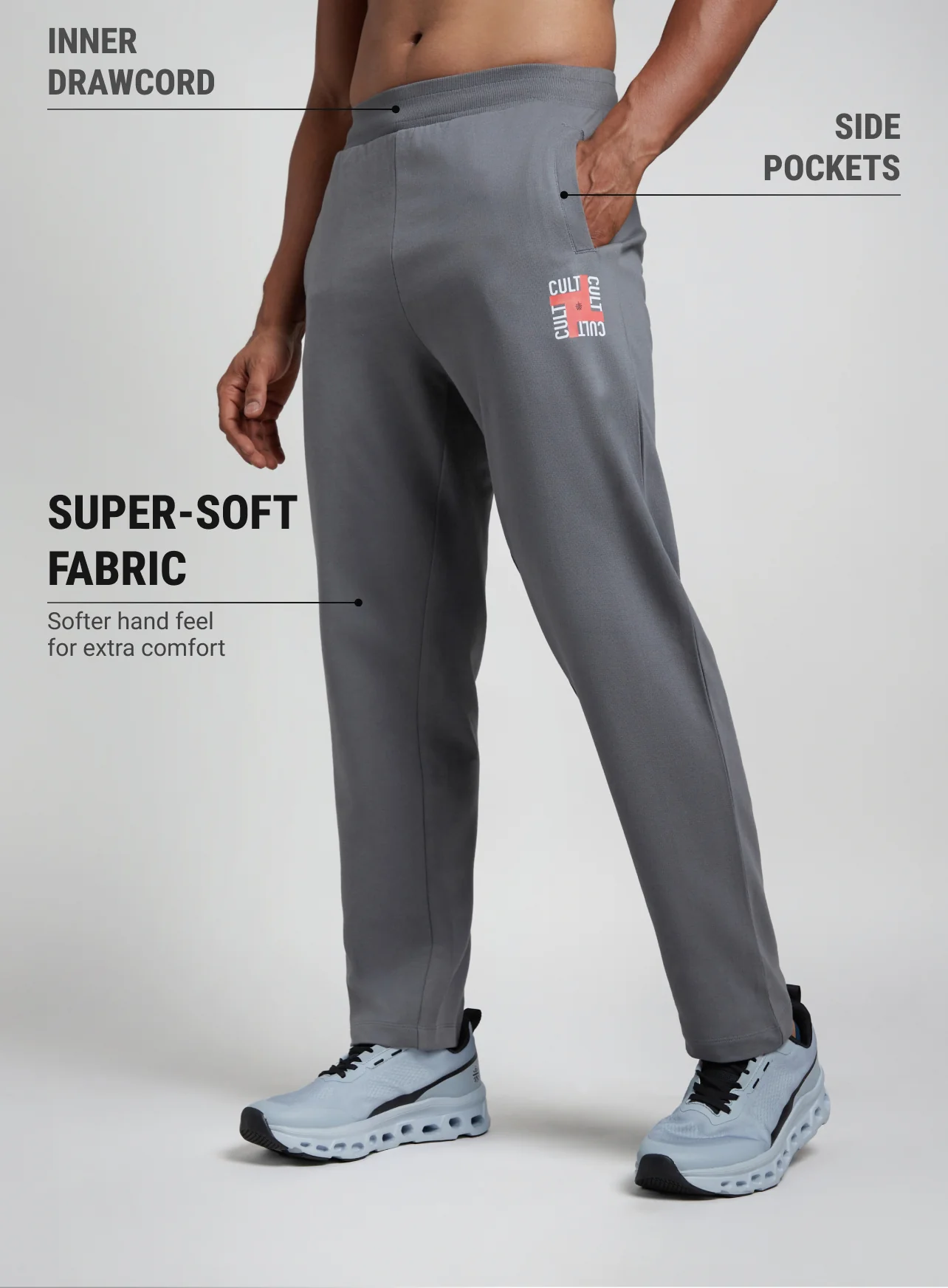 Men's Dark Grey All in Sports Trackpants - Image 5
