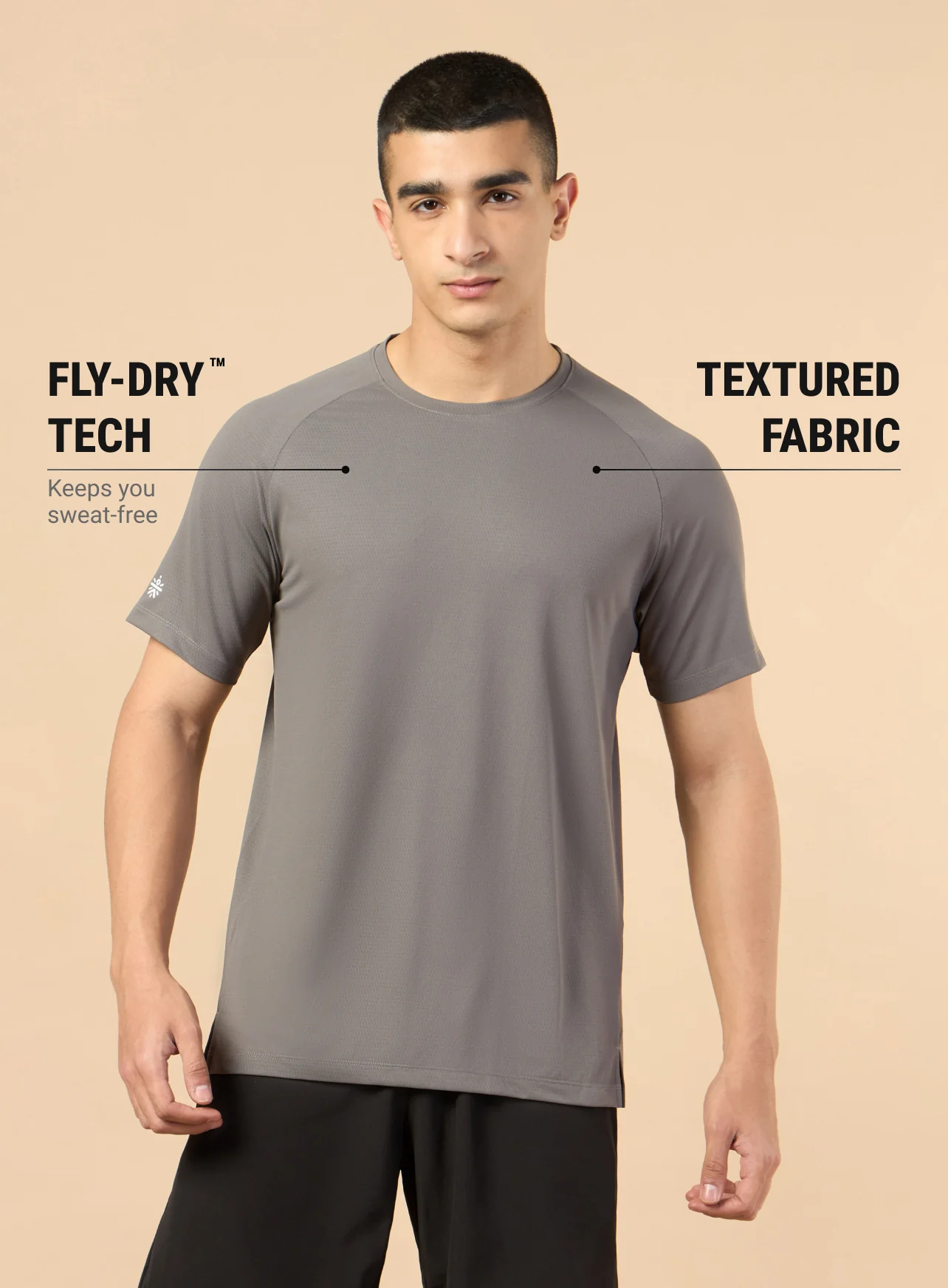Men's Dark Grey All Workout Training T-shirt - Image 4