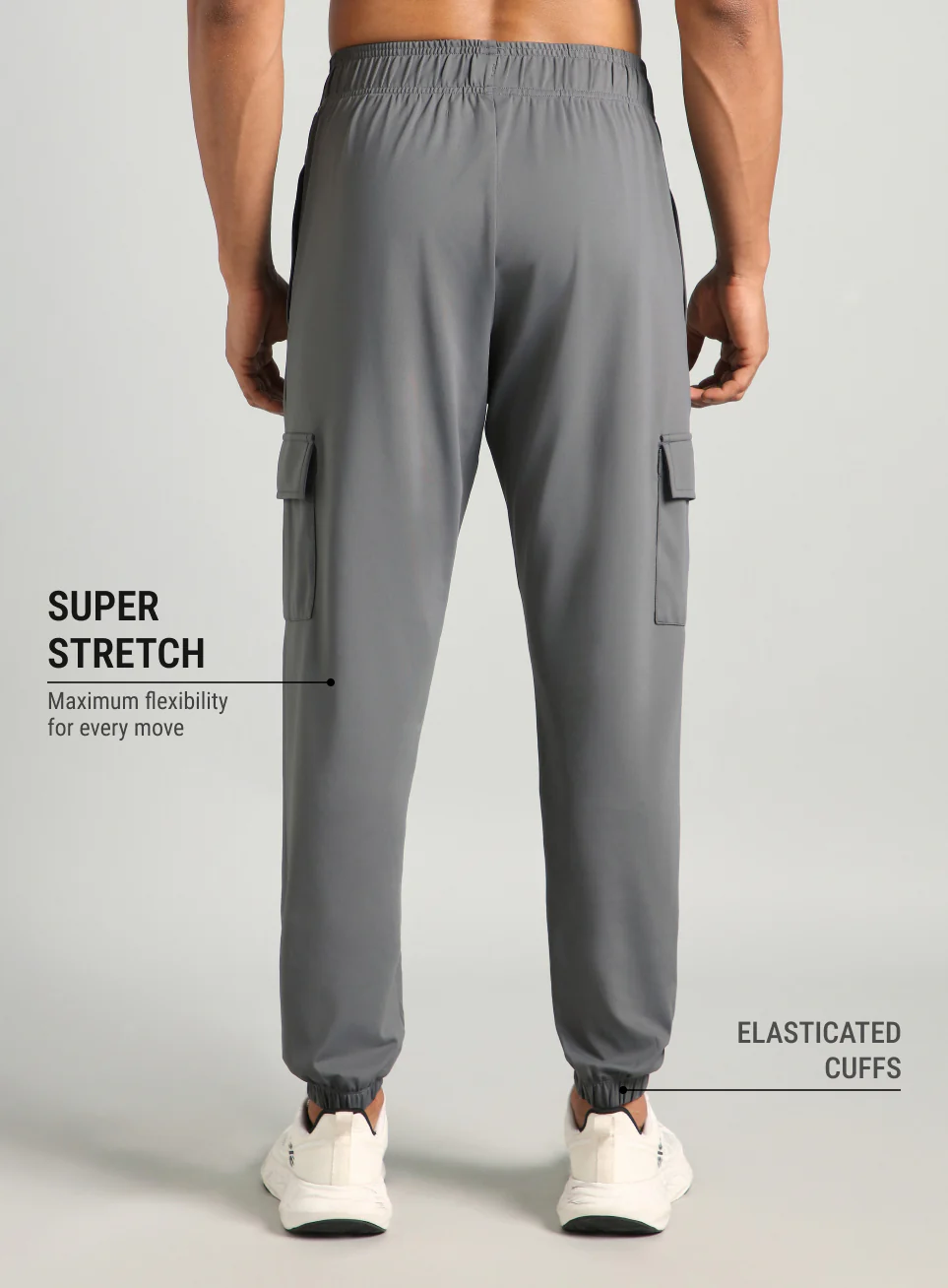 Men's Dark Grey Cargo Training Joggers - Image 6