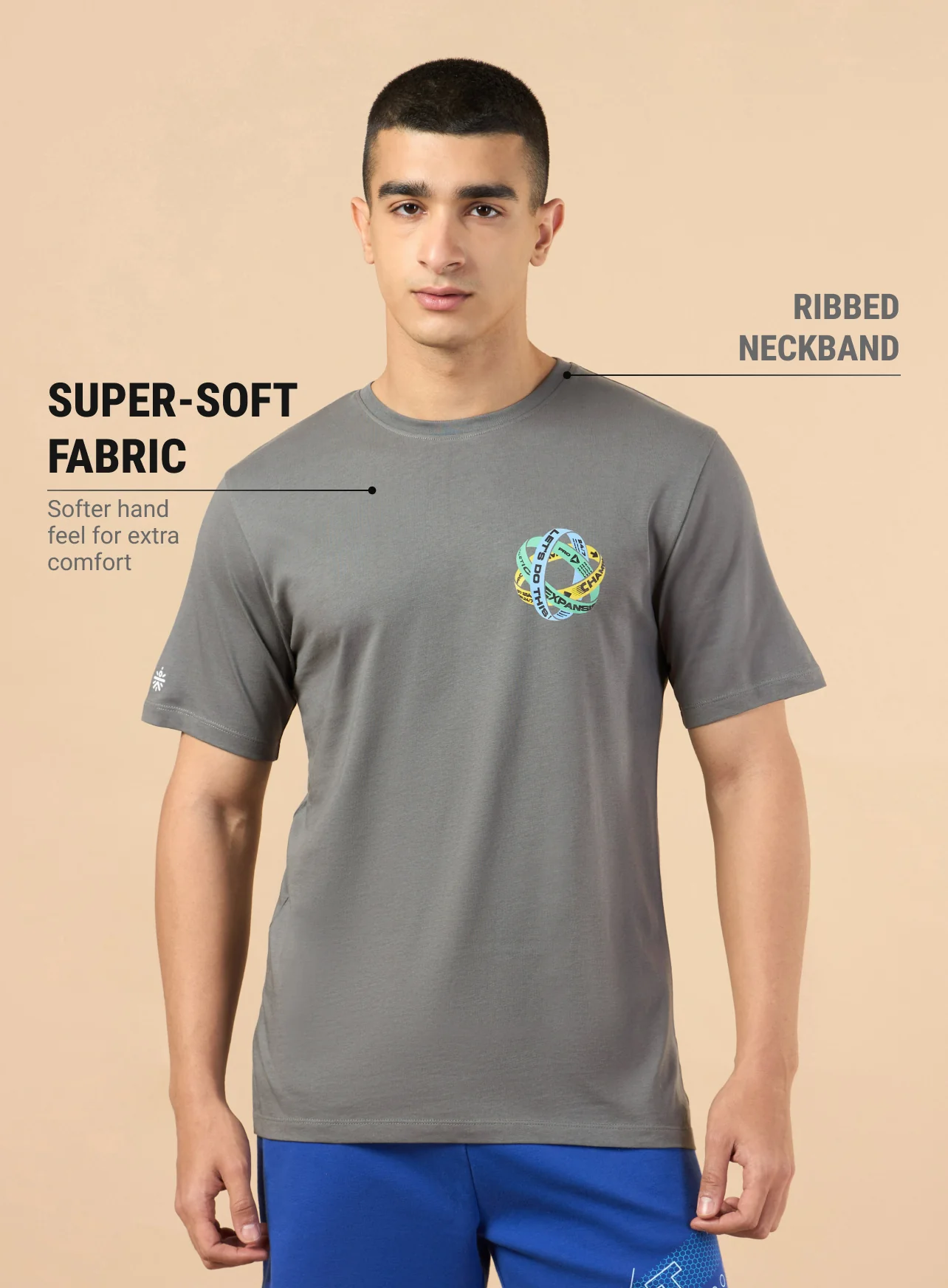 Men's Dark Grey Community Graphic T-shirt - Image 5