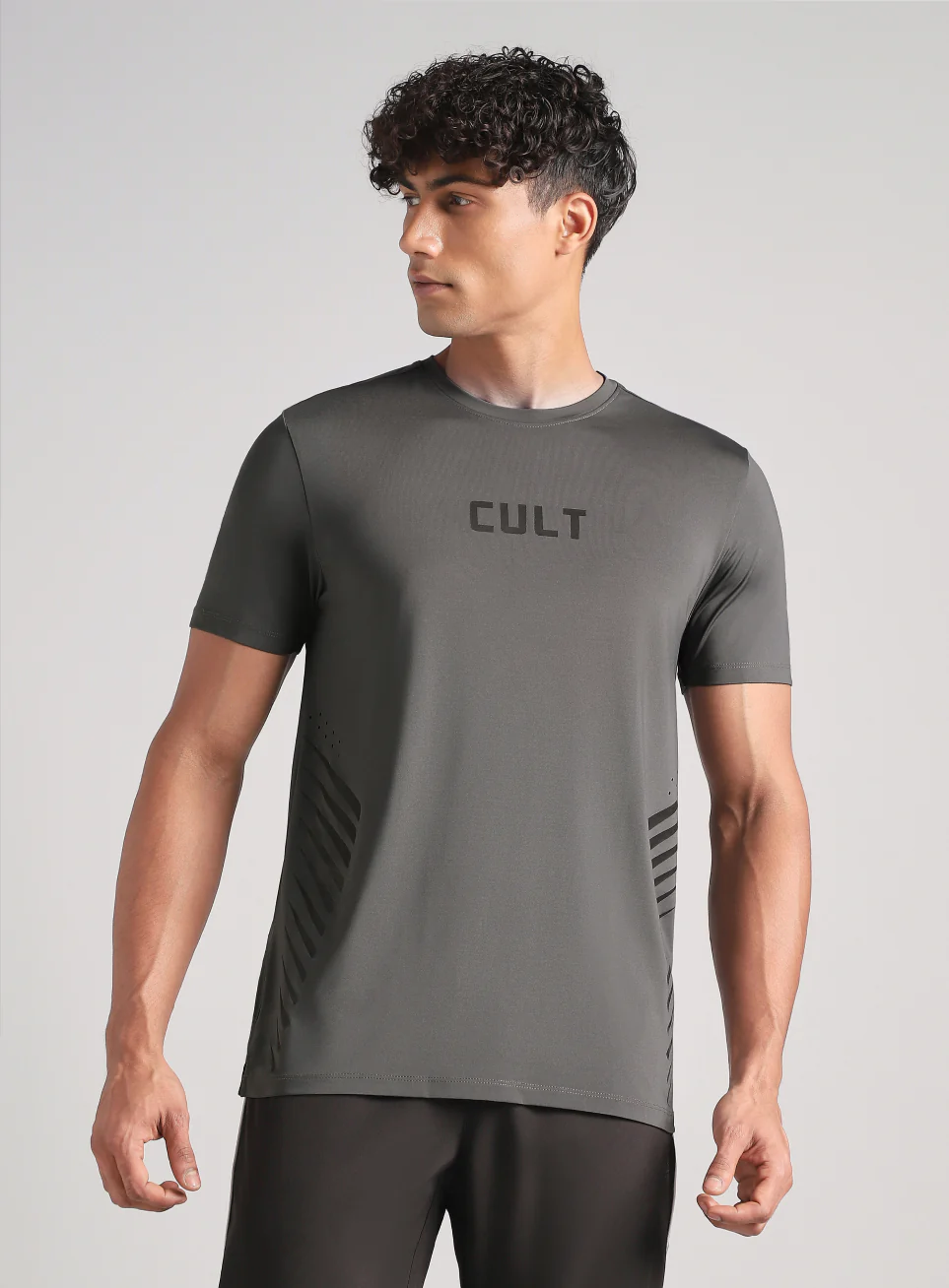 Men's Dark Grey Contour Vent Training T-Shirt - Image 4