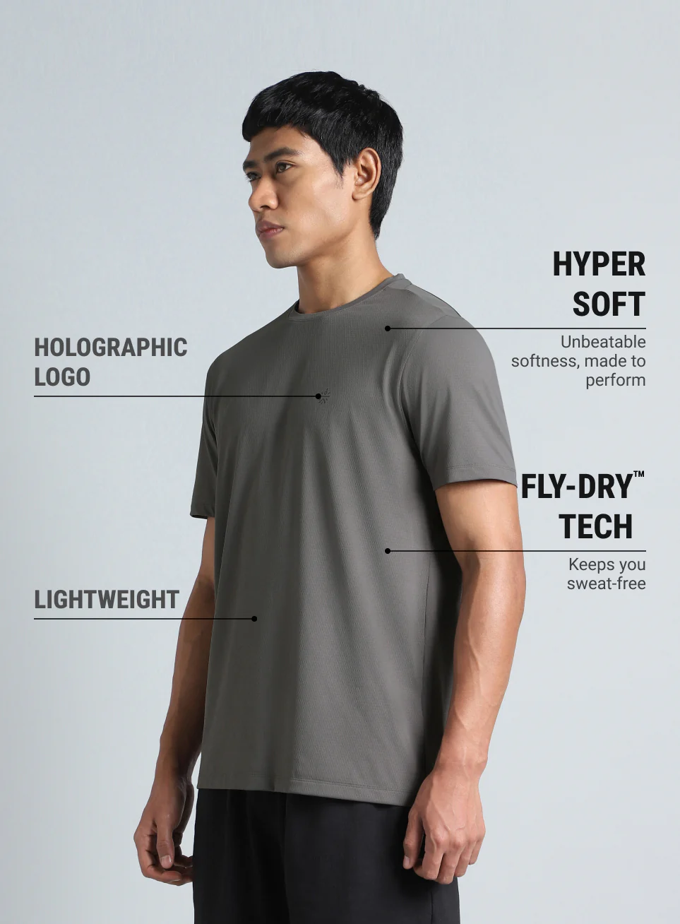 Men's Dark Grey Cult Energy Training T-shirt - Image 5