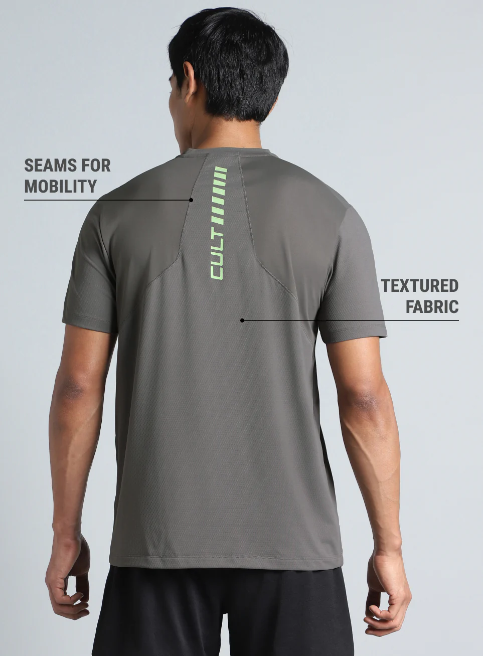 Men's Dark Grey Cult Energy Training T-shirt - Image 6