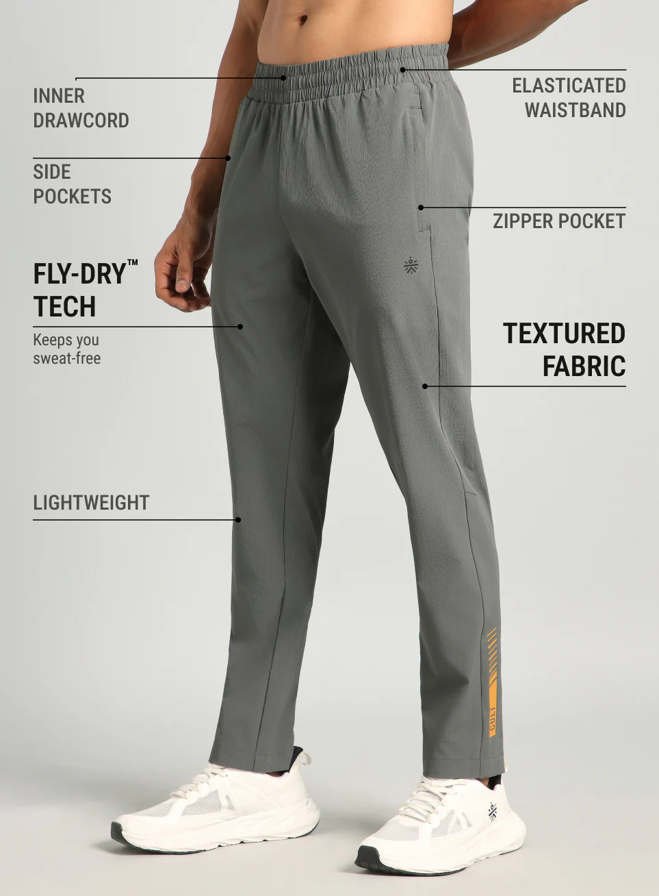 Men's Dark Grey Cult Power Up Training Trackpants - Image 5