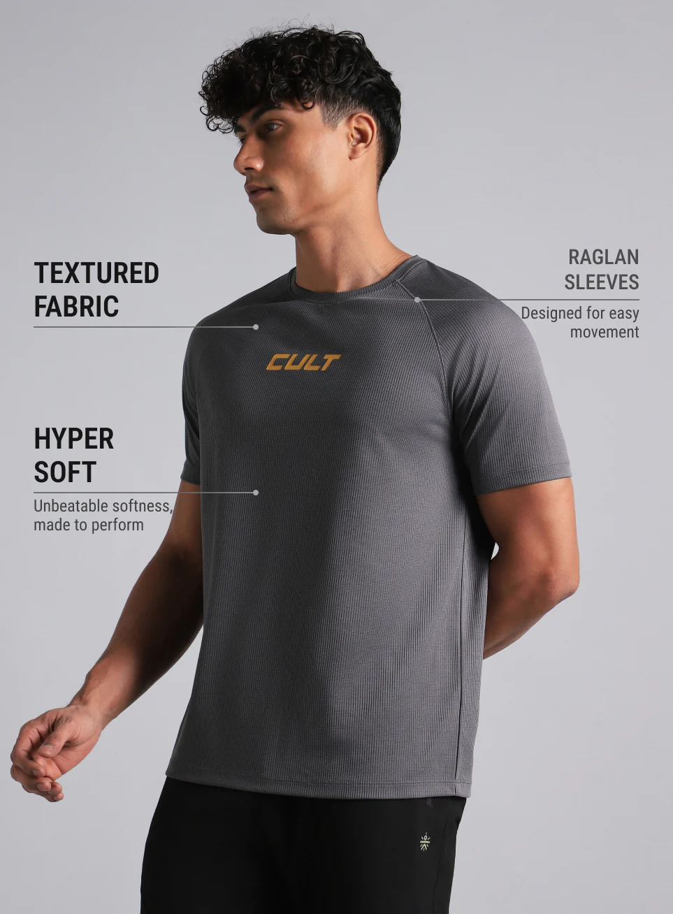 Men's Dark Grey Easy Move Tee - Image 5