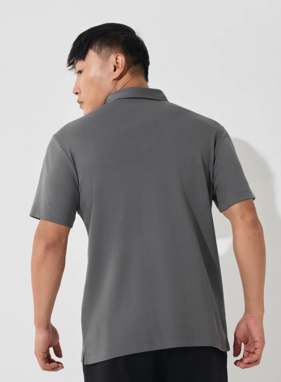 Men's Dark Grey Everyday Luxe Cotton Polo T-shirt - Image 6