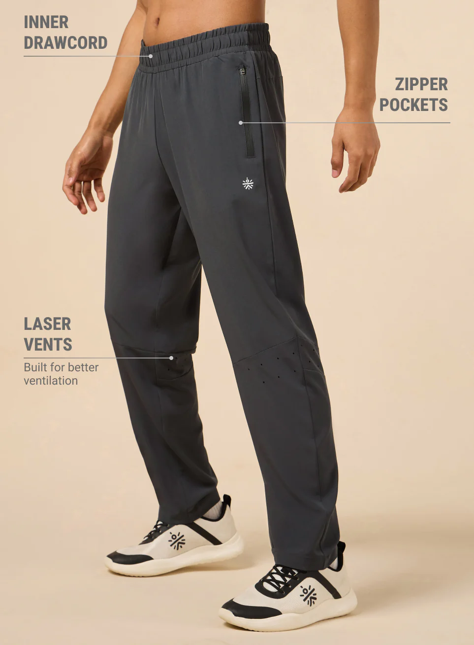 Men's Dark Grey High Flex Training Performance Pants - Image 5
