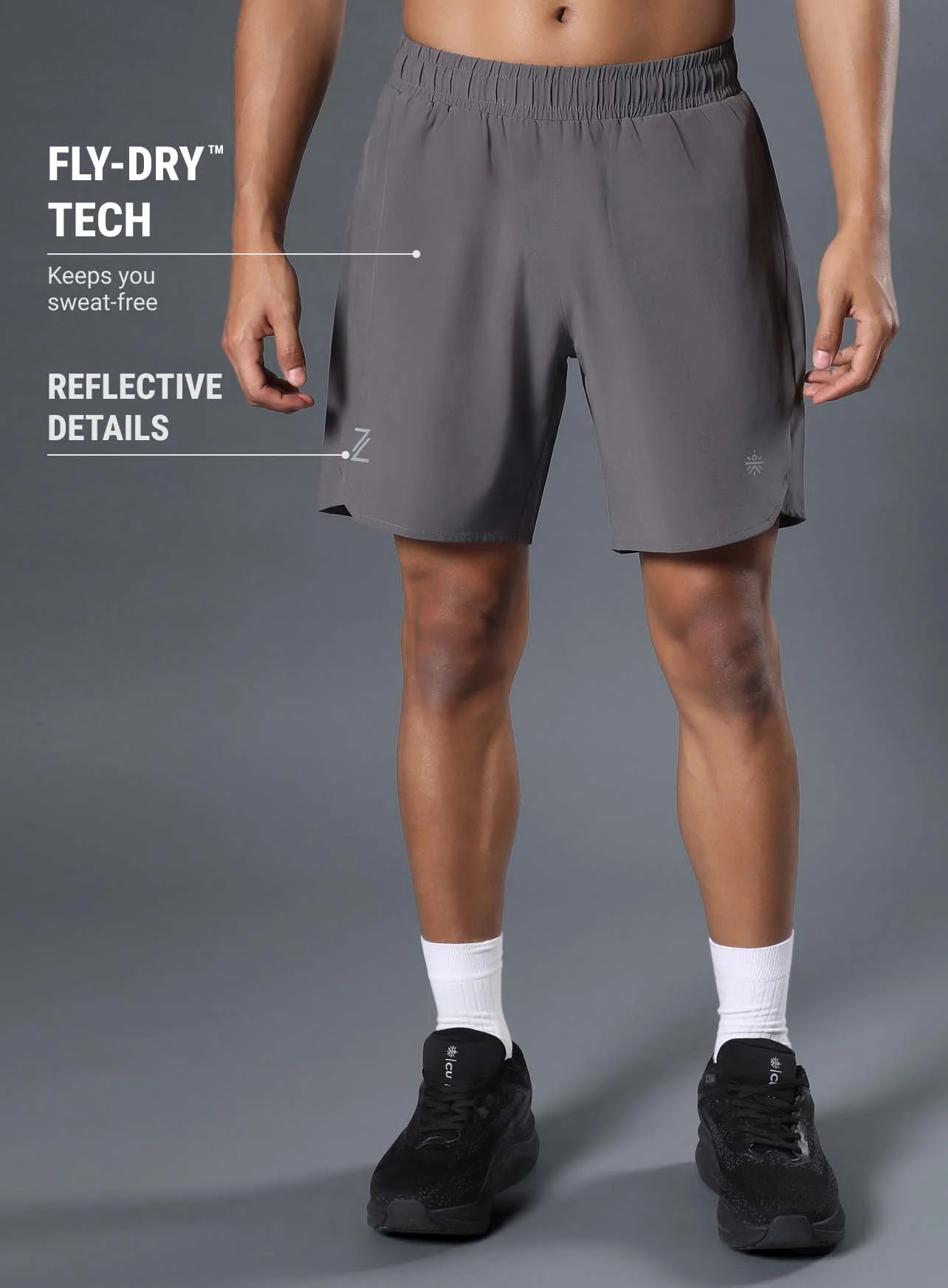 Men's Dark Grey Iconic Runner's Shorts - Image 4