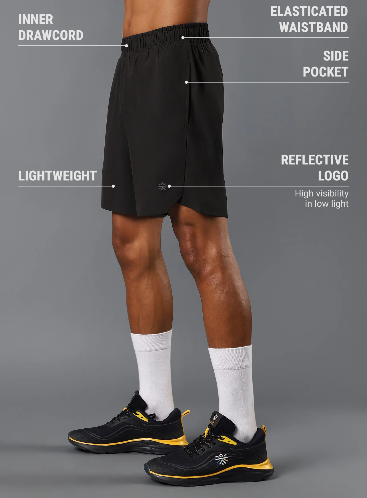 Men's Dark Grey Iconic Running Shorts - Image 5