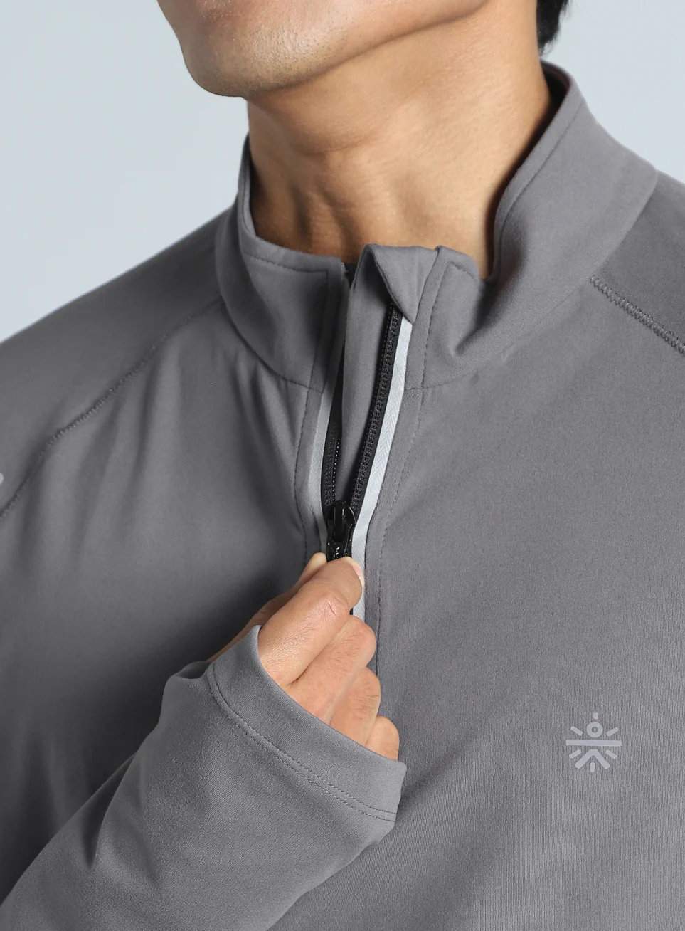 Men's Dark Grey Night Runner's Half Placket Jacket - Image 8