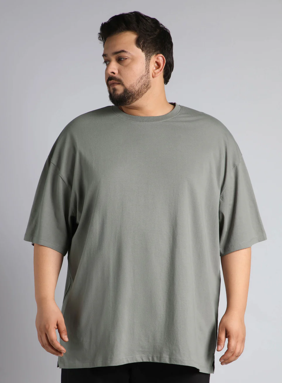 Men's Dark Grey One More Rep Graphic Plus Size Oversized fit T-shirt - Image 4