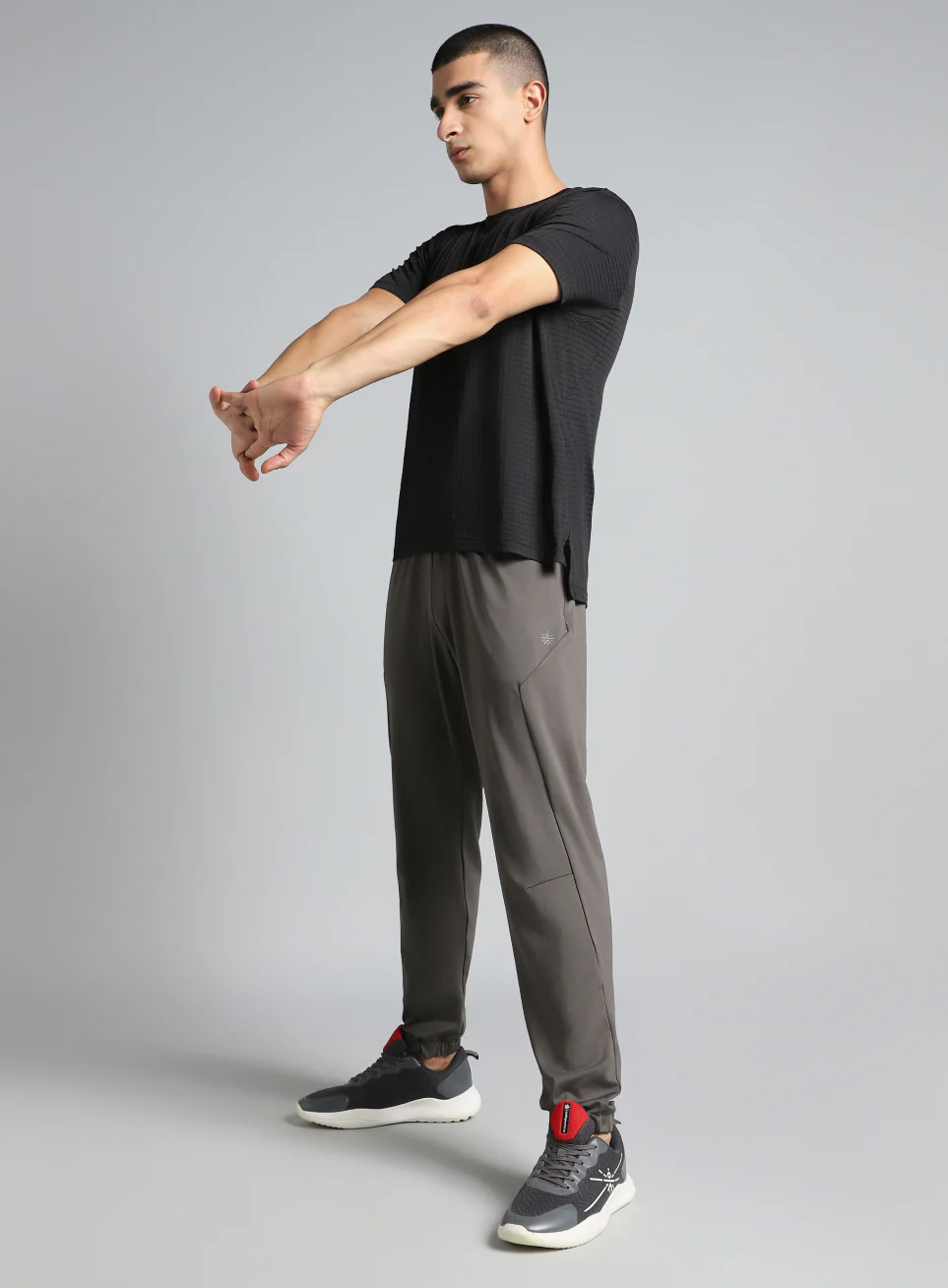 Men's Dark Grey Pace Up Running Joggers - Image 2