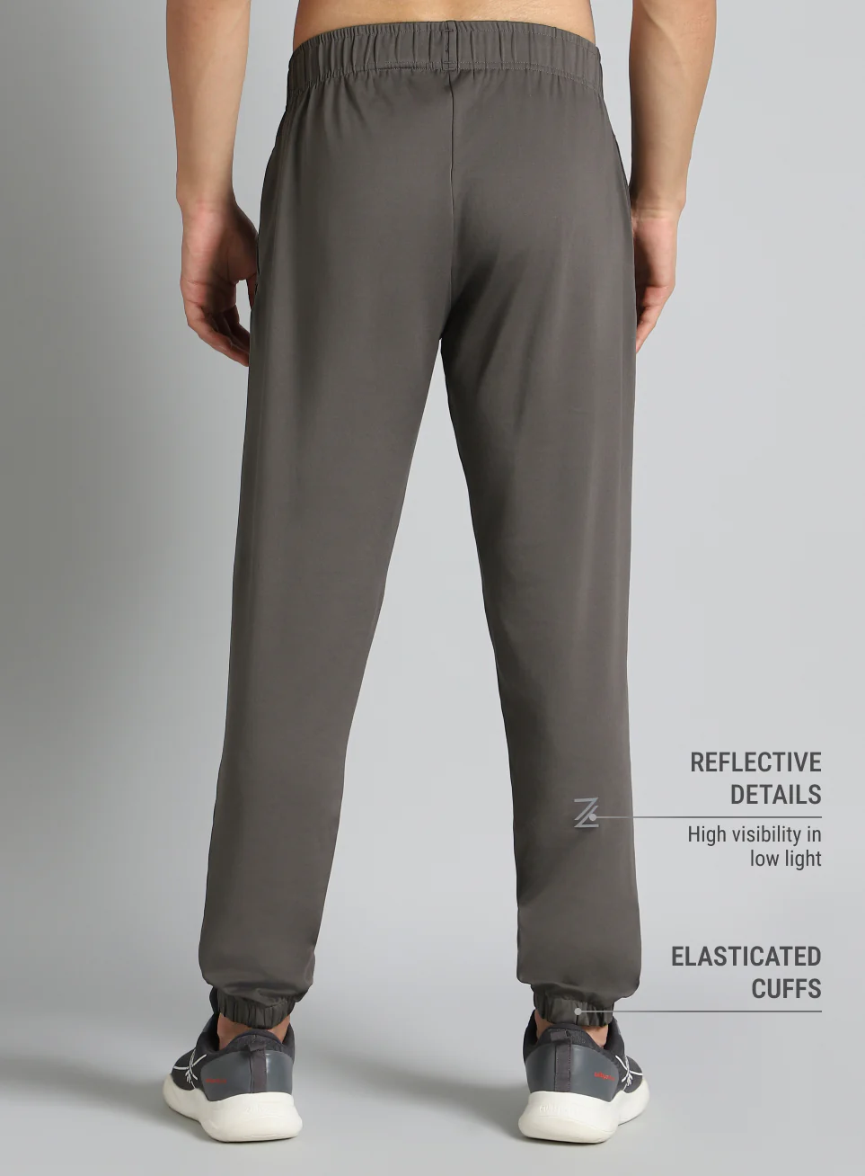 Men's Dark Grey Pace Up Running Joggers - Image 6