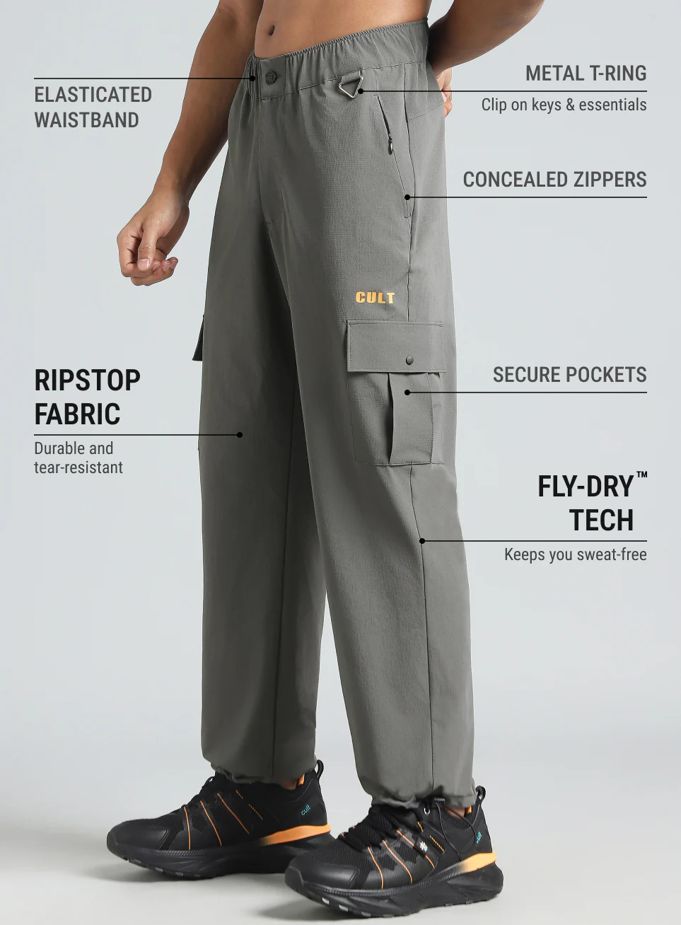 Men's Dark Grey Performance Adventure Pants - Image 5