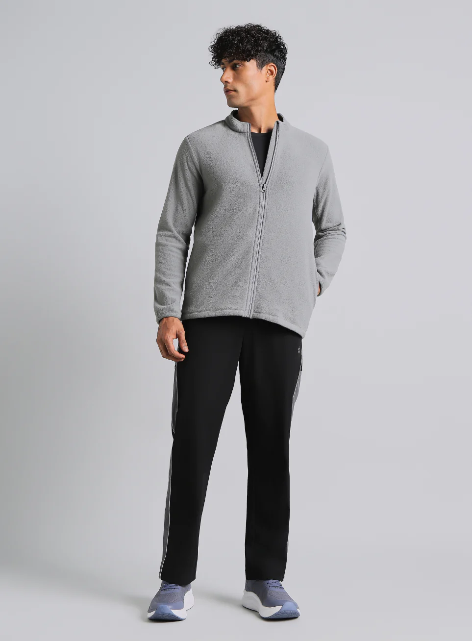 Men's Dark Grey Performance Pro Training Fleece Jacket - Image 2
