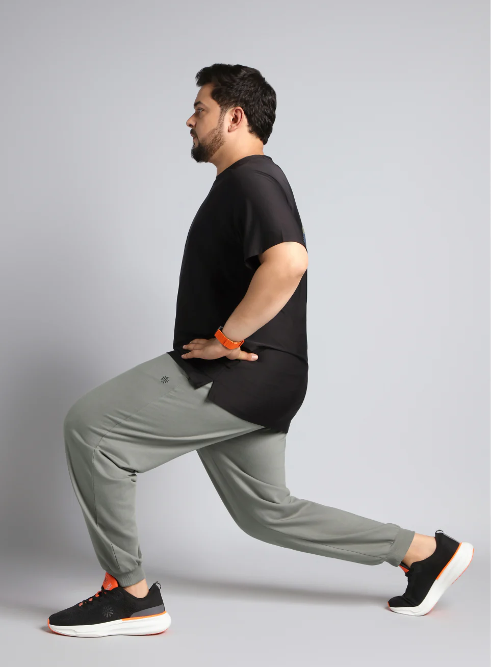 Men's Dark Grey Plus Size Training Essential Joggers - Image 3