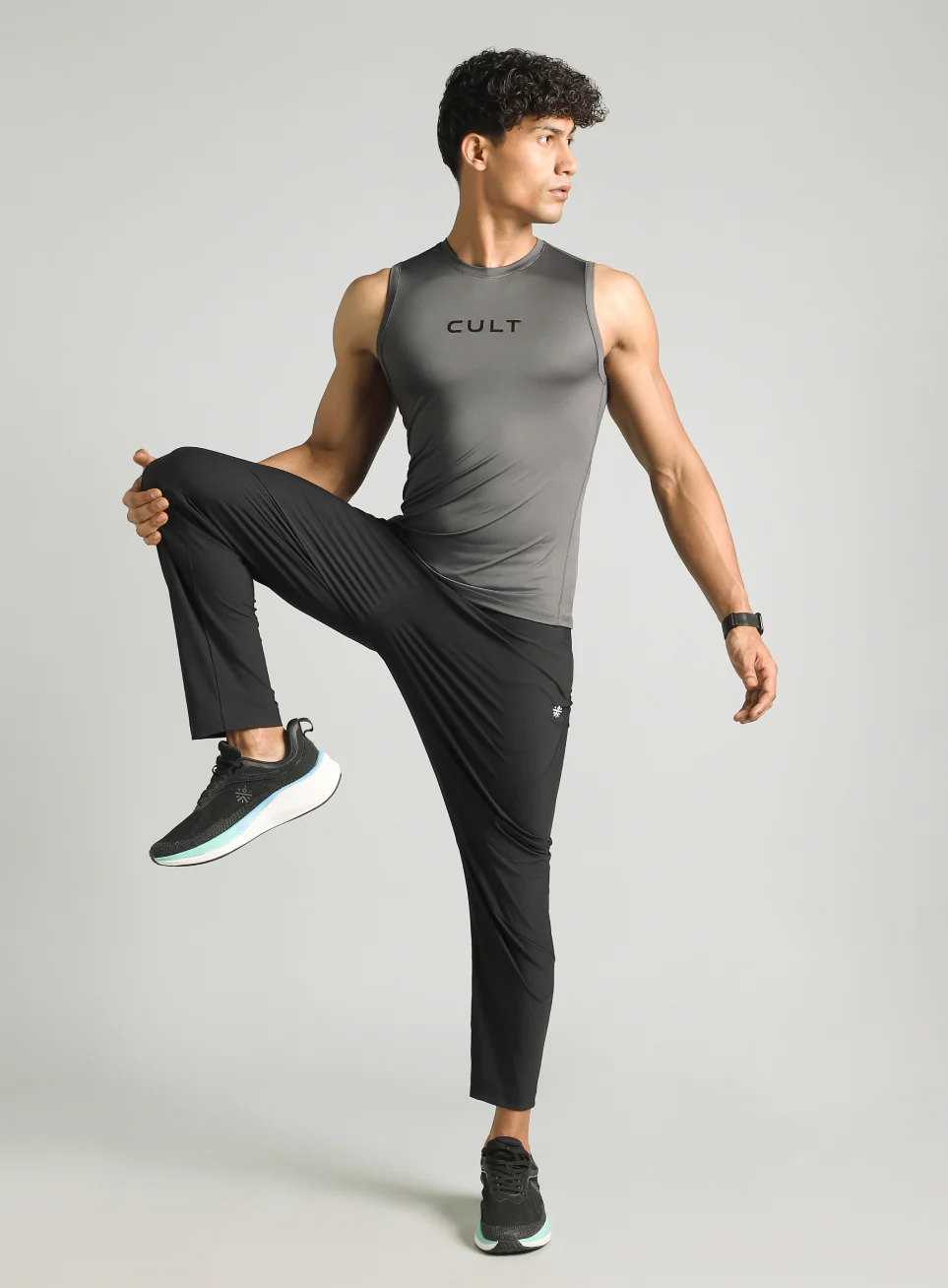 Men's Dark Grey Power Lifter Compression T-shirt - Image 2