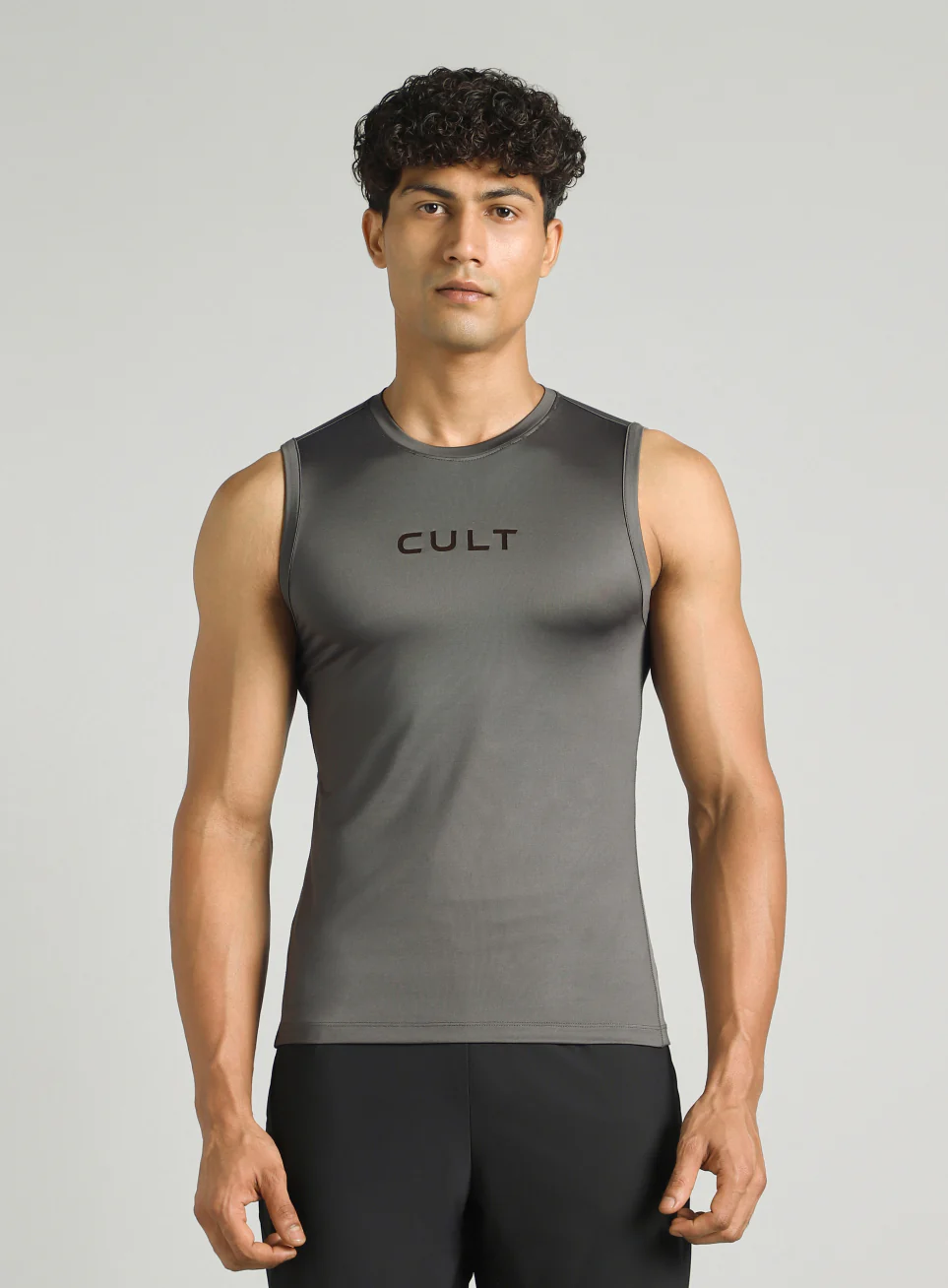 Men's Dark Grey Power Lifter Compression T-shirt - Image 4